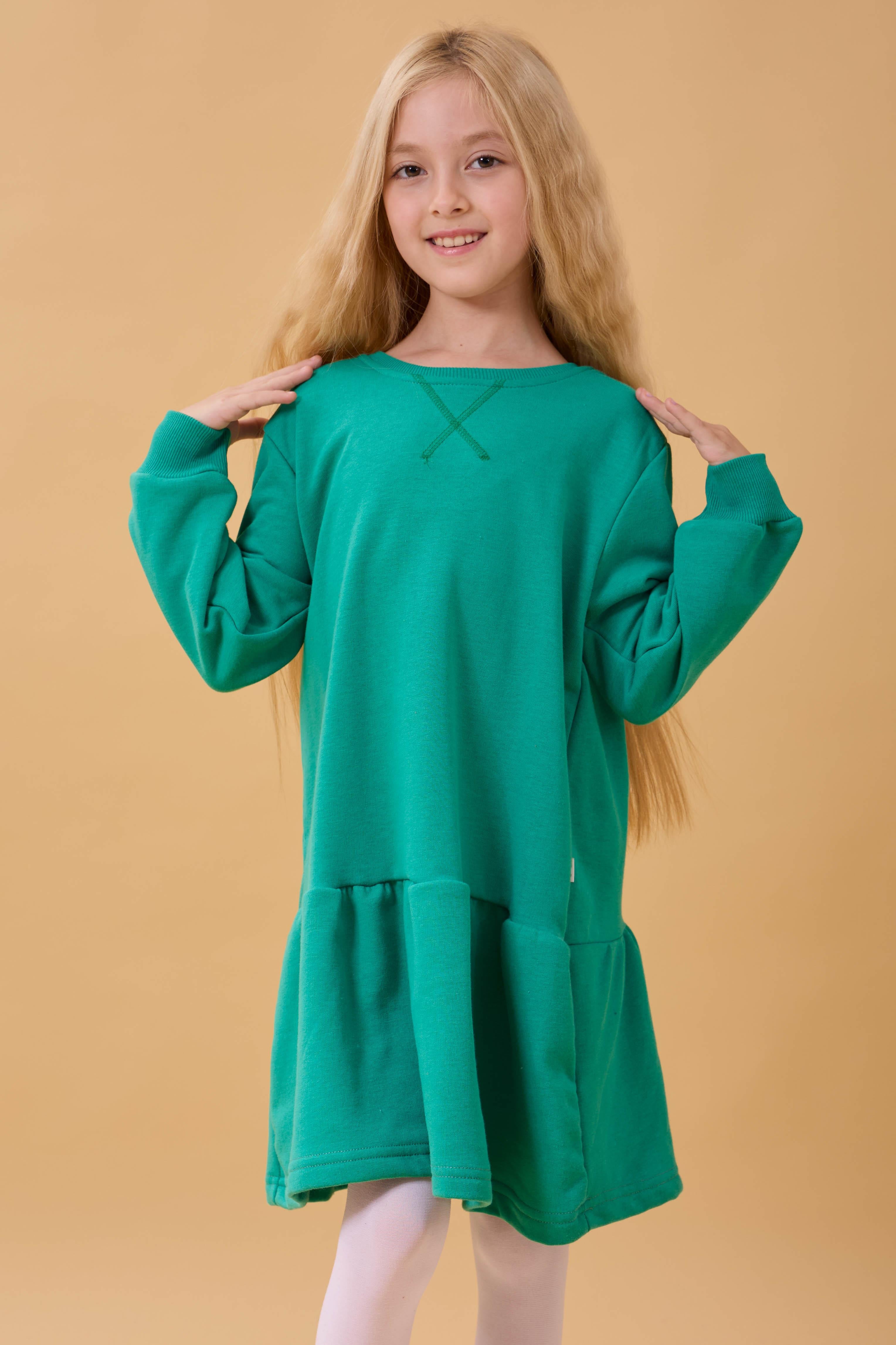 Kız Çocuk Mevsimlik Elbise Yeşil