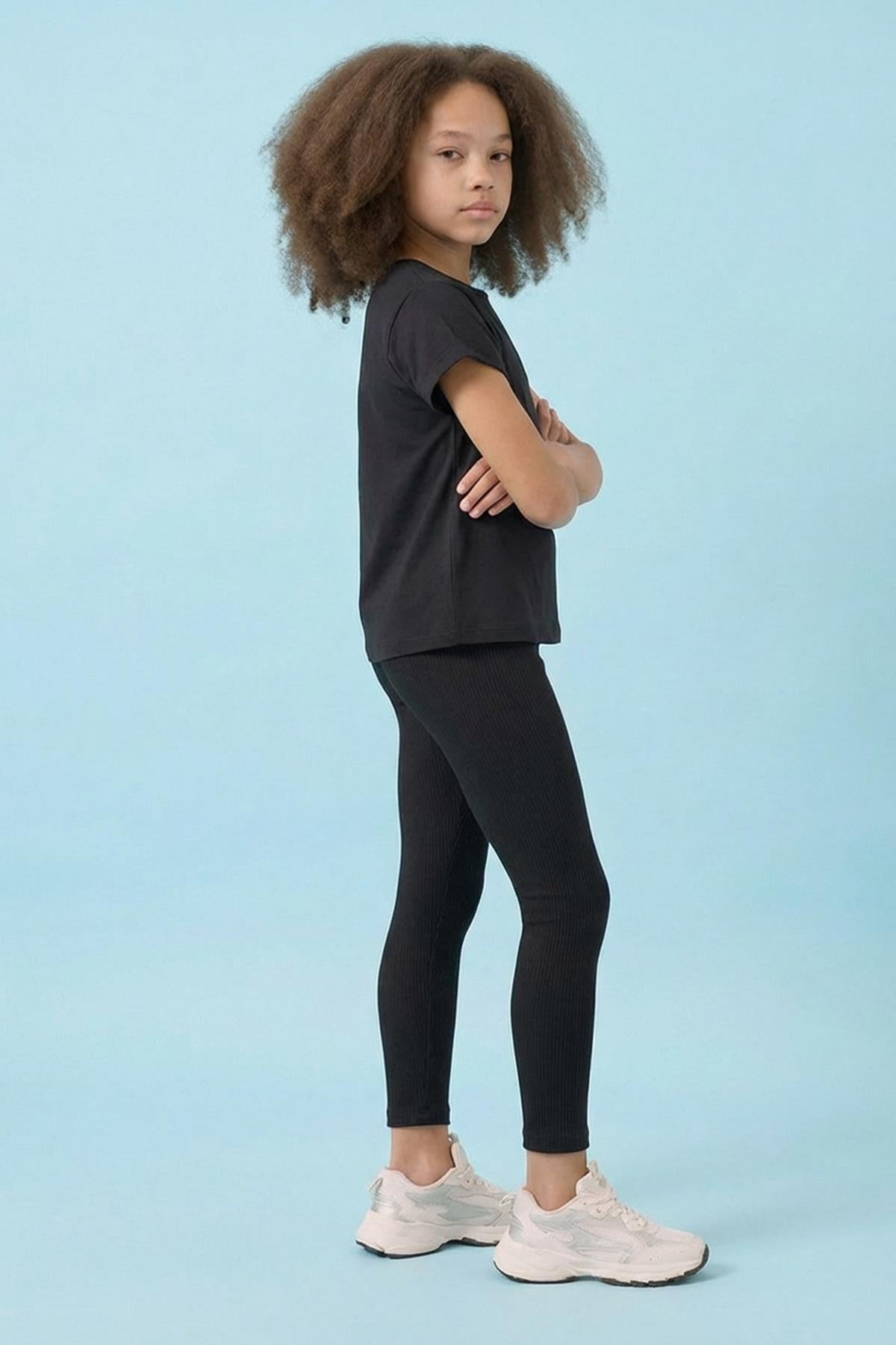 Kız Çocuk Mevsimlik Pamuk Kaşkorse 2’li Tayt