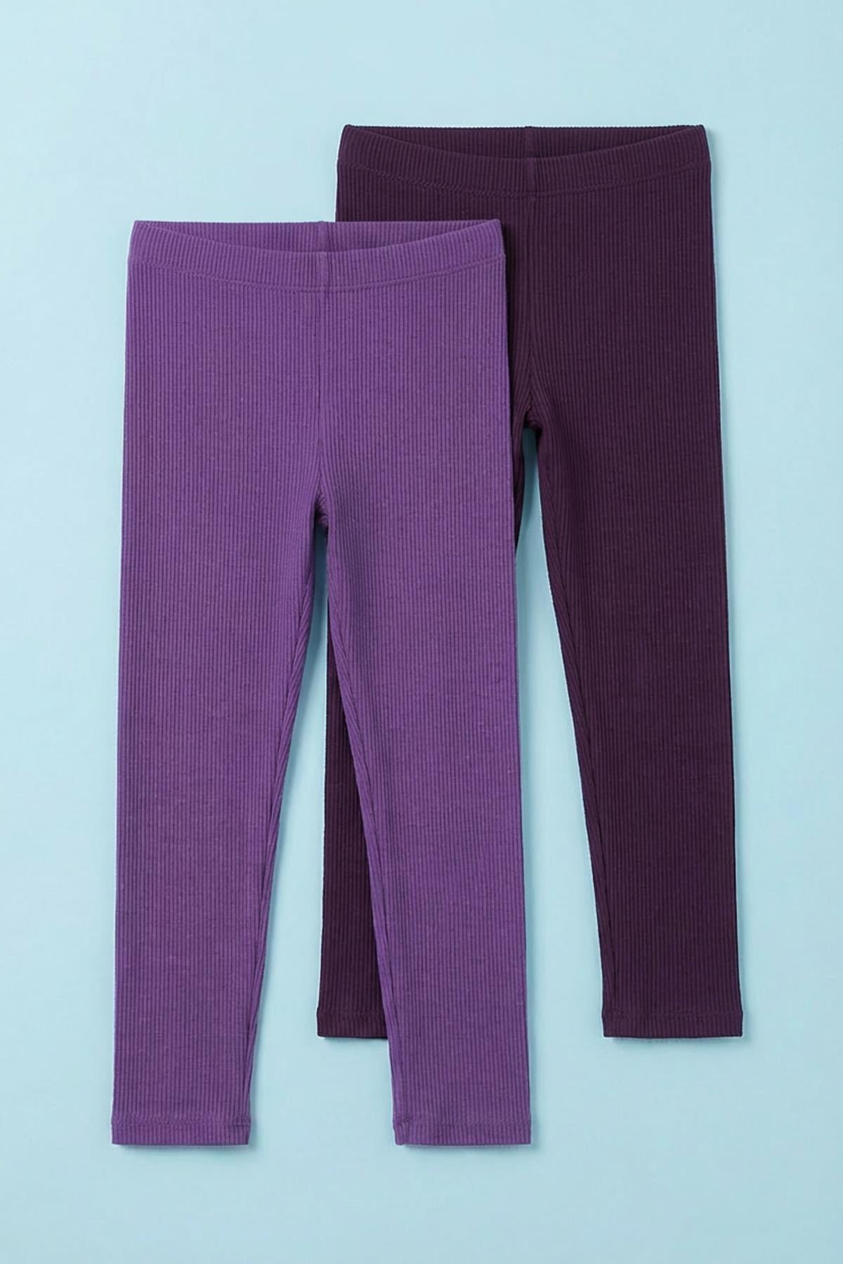 Kız Çocuk Mevsimlik Pamuk Kaşkorse 2’li Tayt