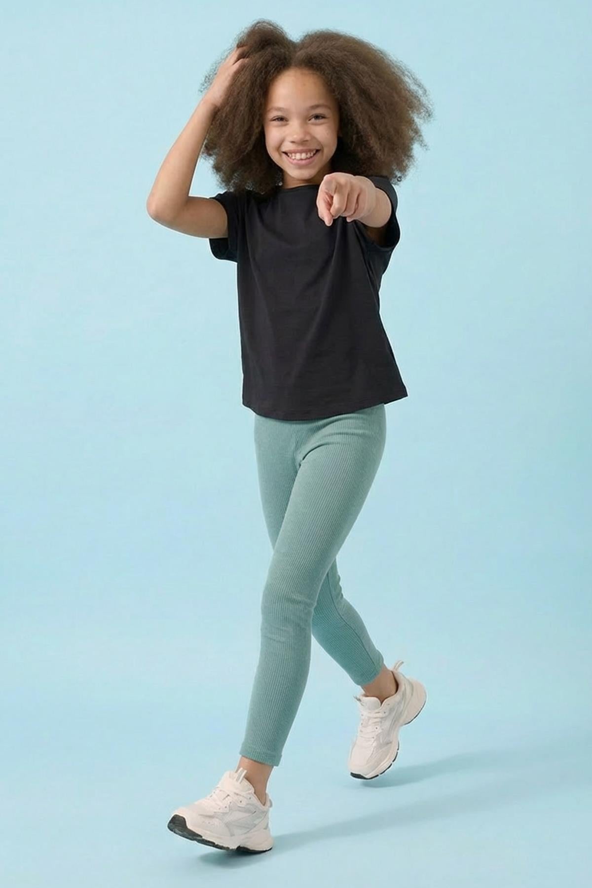 Kız Çocuk Mevsimlik Pamuk Kaşkorse 2’li Tayt