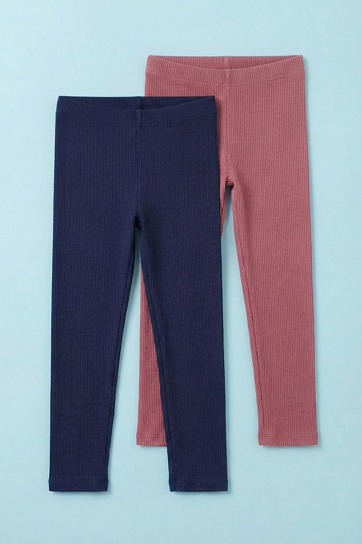 Kız Çocuk Mevsimlik Pamuk Kaşkorse 2’li Tayt