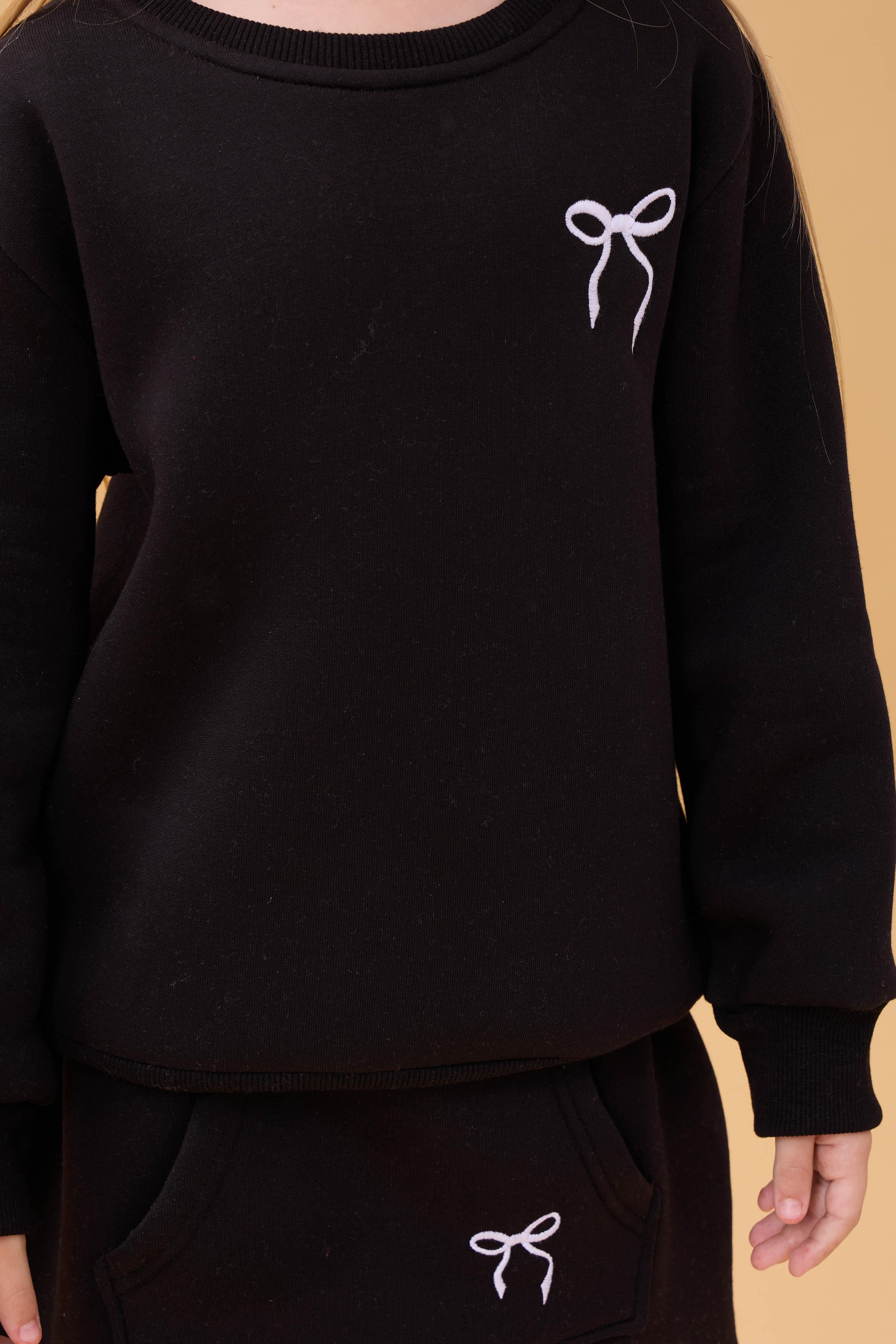 Kız Çocuk Nakışlı Şardonlu Etekli Kolej Takım