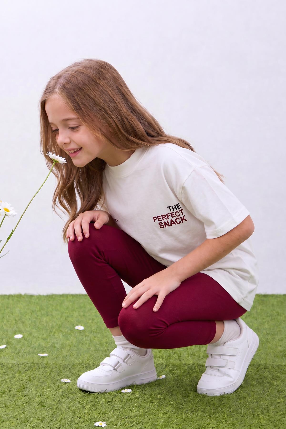 Kız Çocuk Tişört ve Taytlı Takım Yumuşak ve Rahat Yazlık Takım