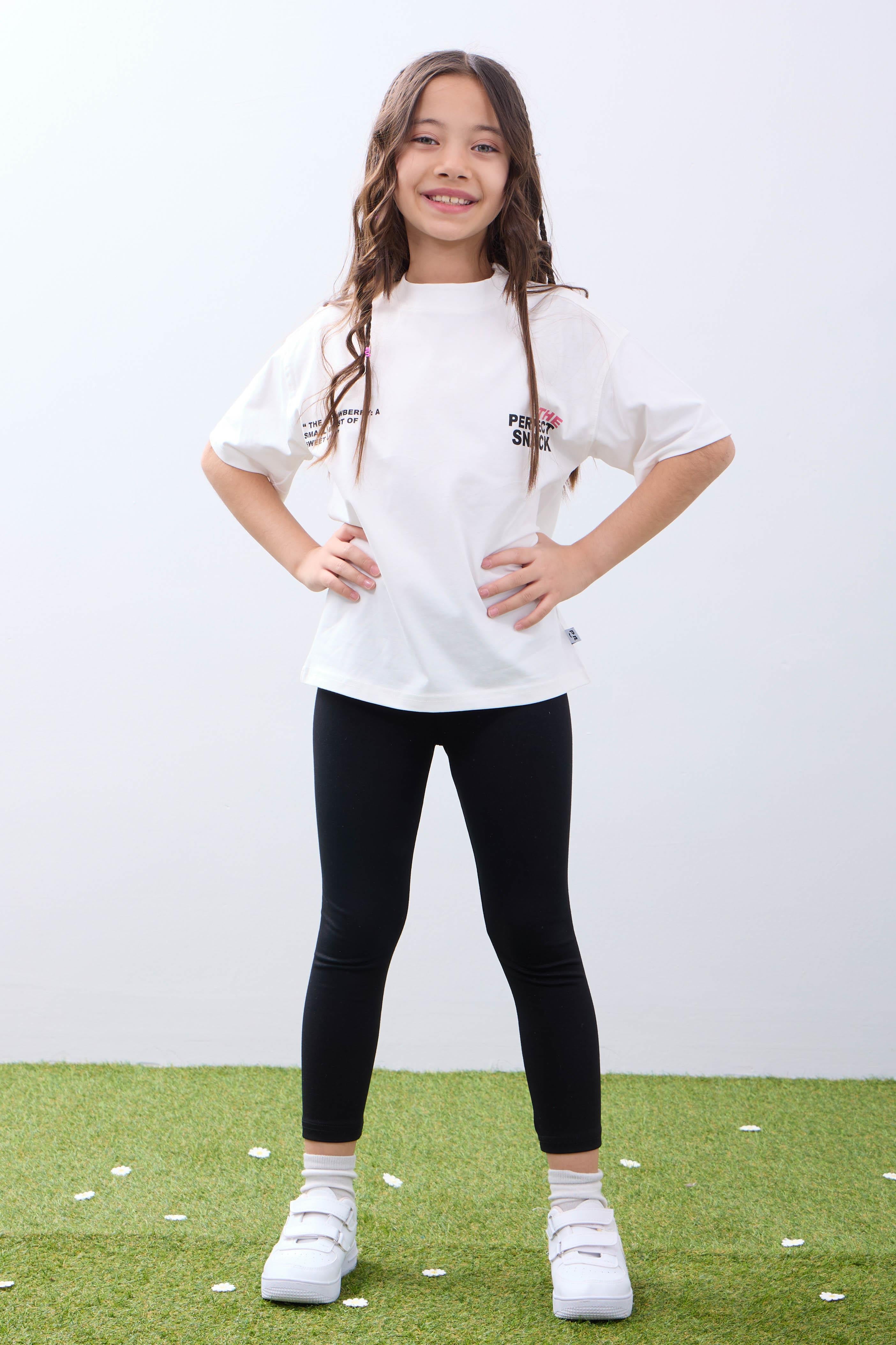 Kız Çocuk Tişört ve Taytlı Takım Yumuşak ve Rahat Yazlık Takım