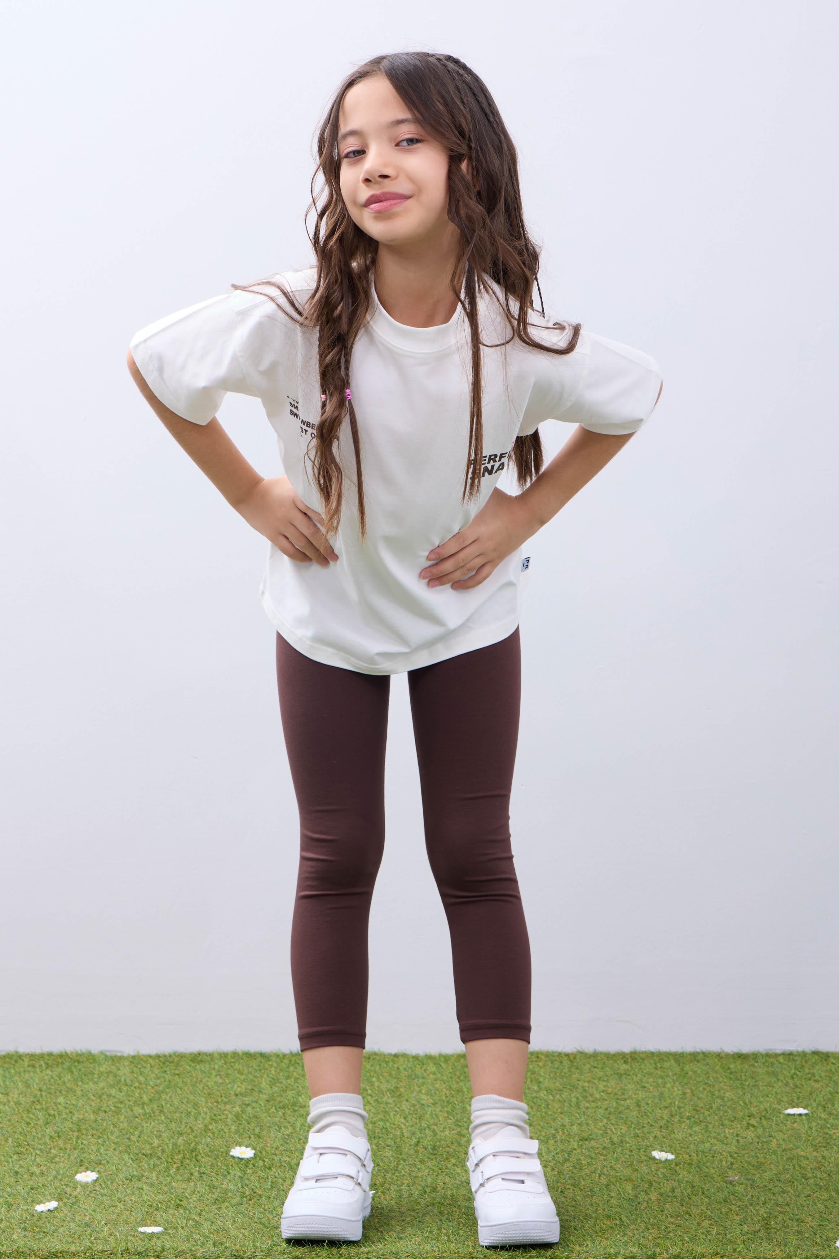 Kız Çocuk Tişört ve Taytlı Takım Yumuşak ve Rahat Yazlık Takım