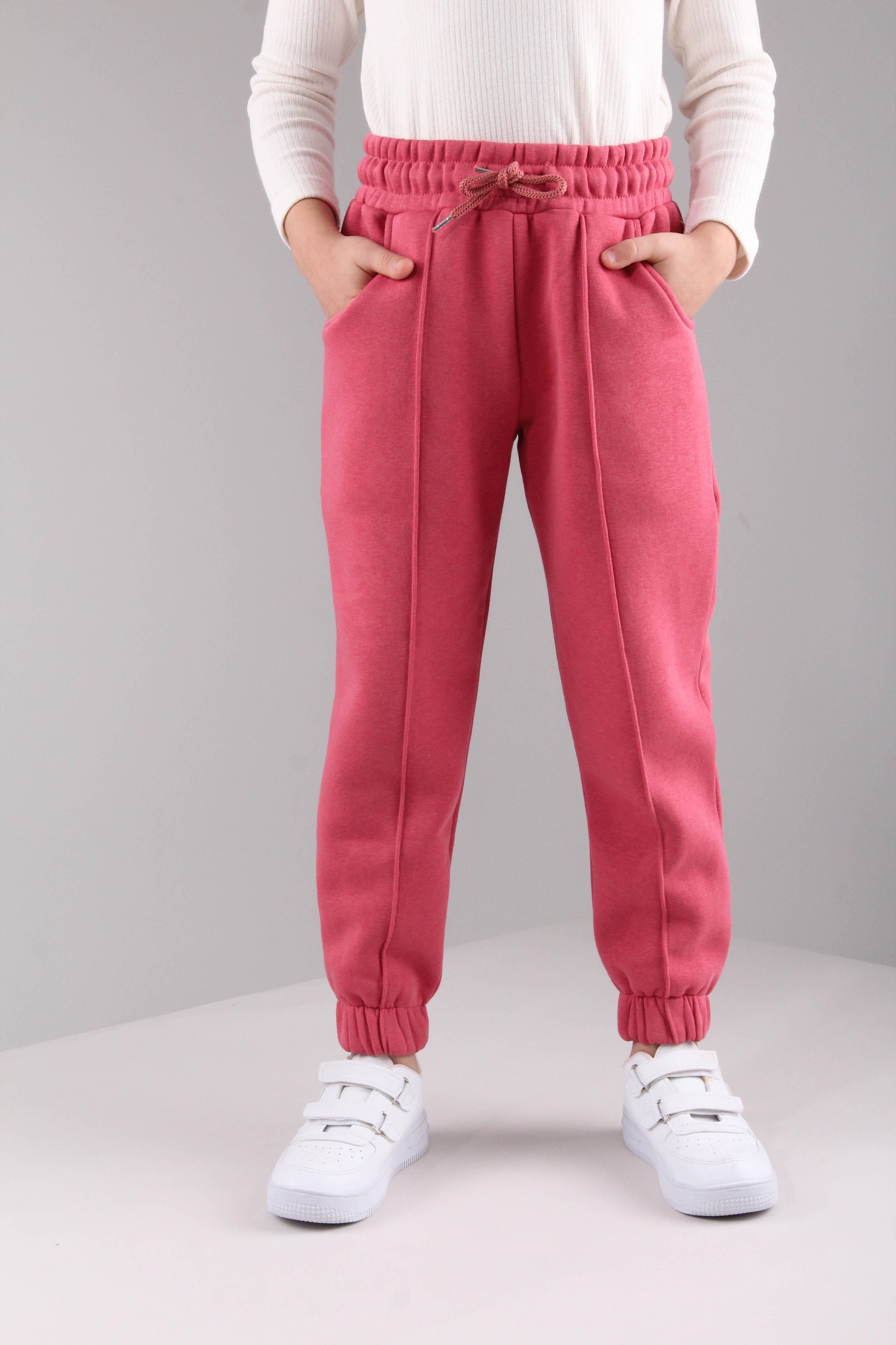Lastikli İçi Polarlı Cepli Rahat Unisex Çocuk Eşofman Altı