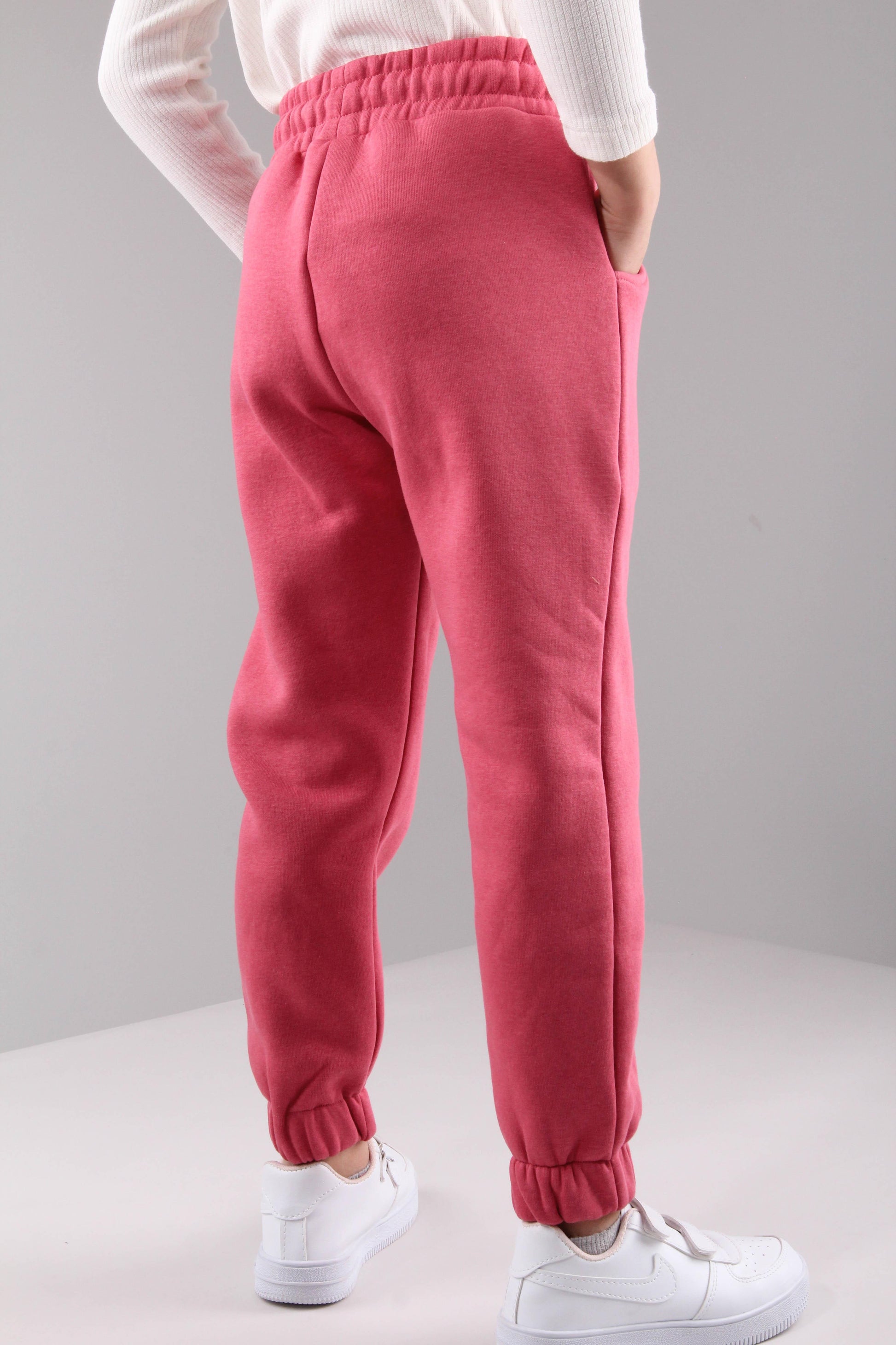 Lastikli İçi Polarlı Cepli Rahat Unisex Çocuk Eşofman Altı