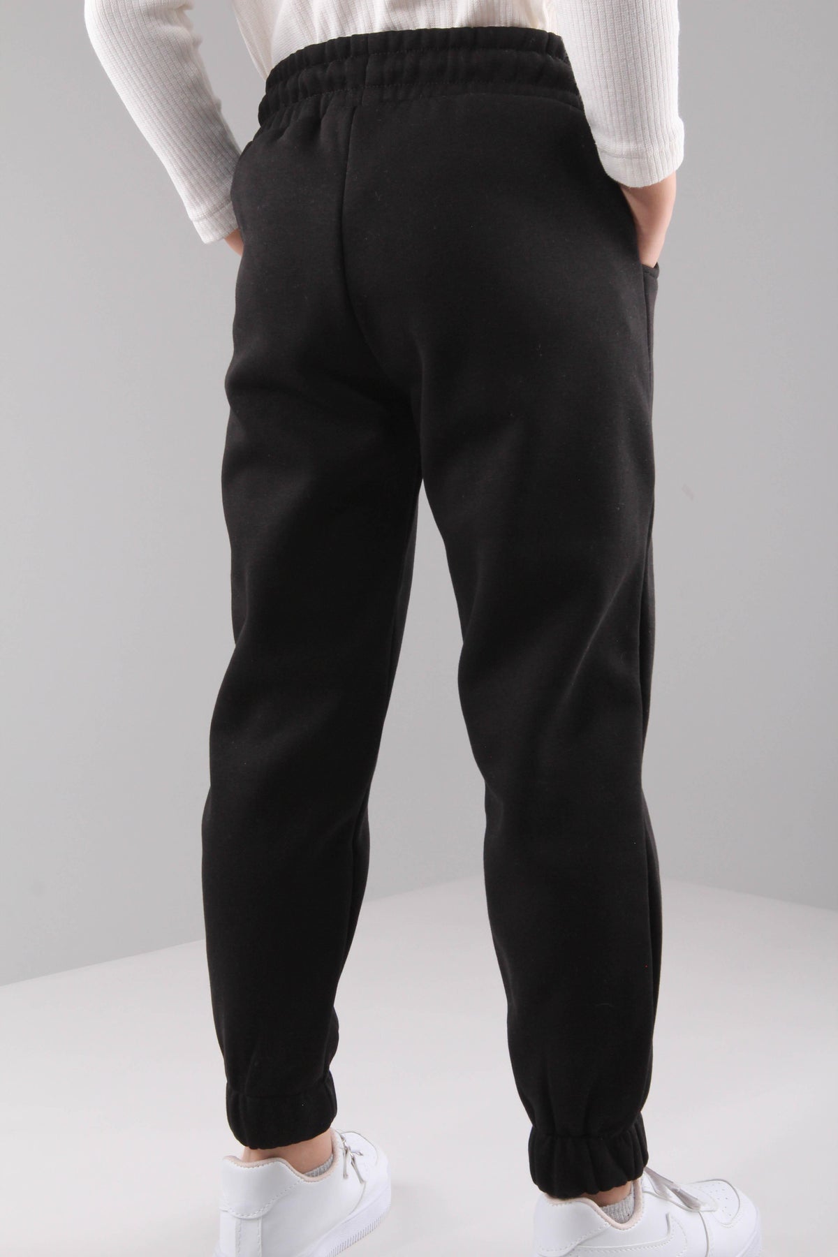 Lastikli İçi Polarlı Cepli Rahat Unisex Çocuk Eşofman Altı