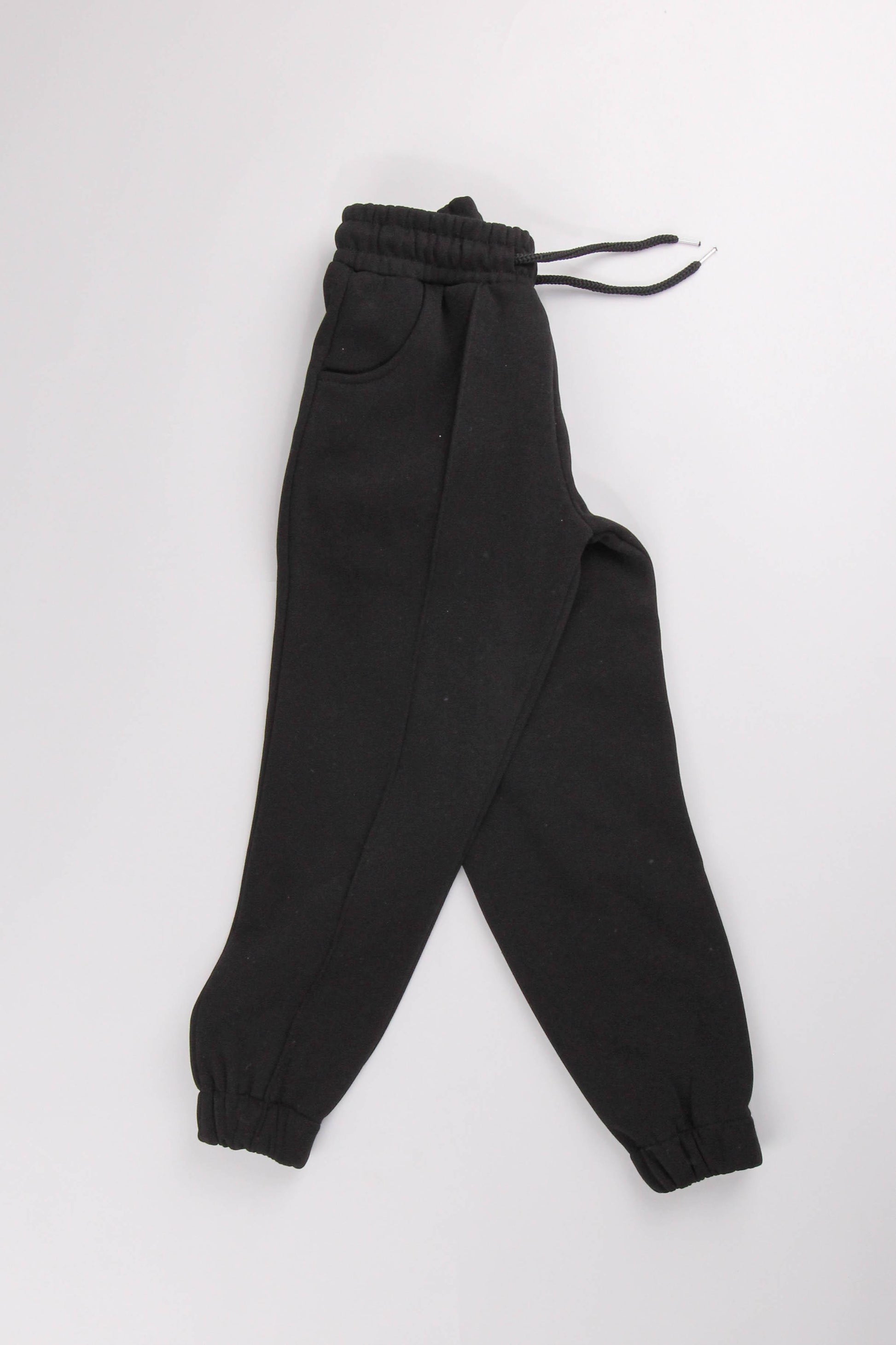 Lastikli İçi Polarlı Cepli Rahat Unisex Çocuk Eşofman Altı