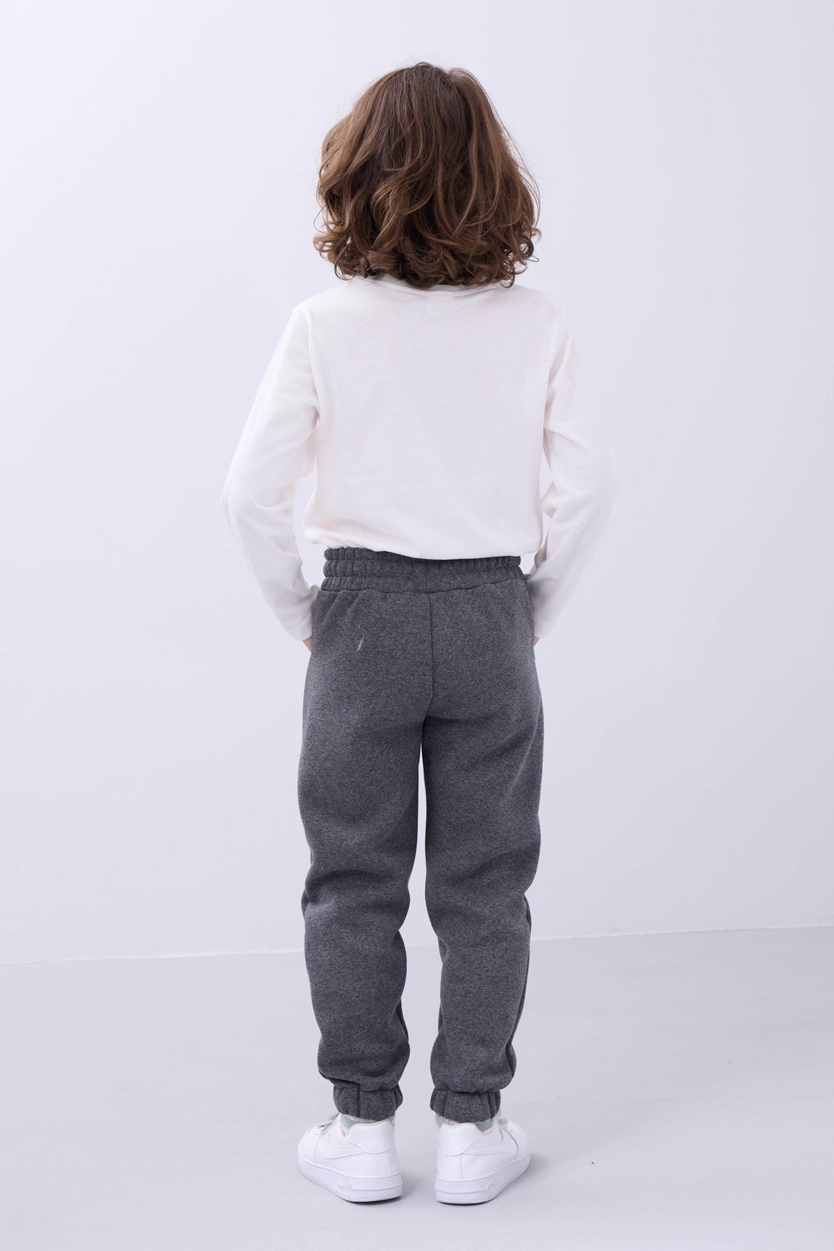 Lastikli İçi Polarlı Cepli Rahat Unisex Çocuk Eşofman Altı
