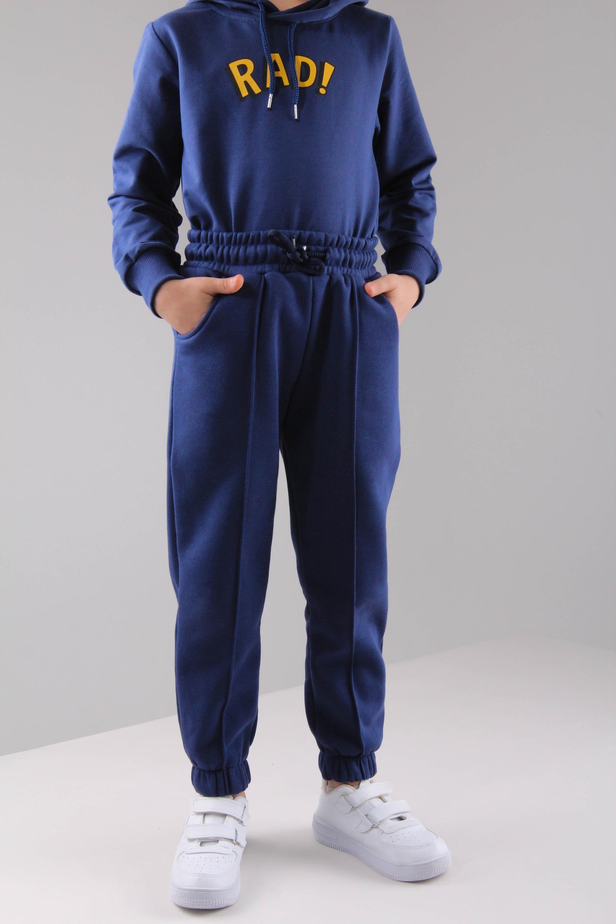 Lastikli İçi Polarlı Cepli Rahat Unisex Çocuk Eşofman Altı