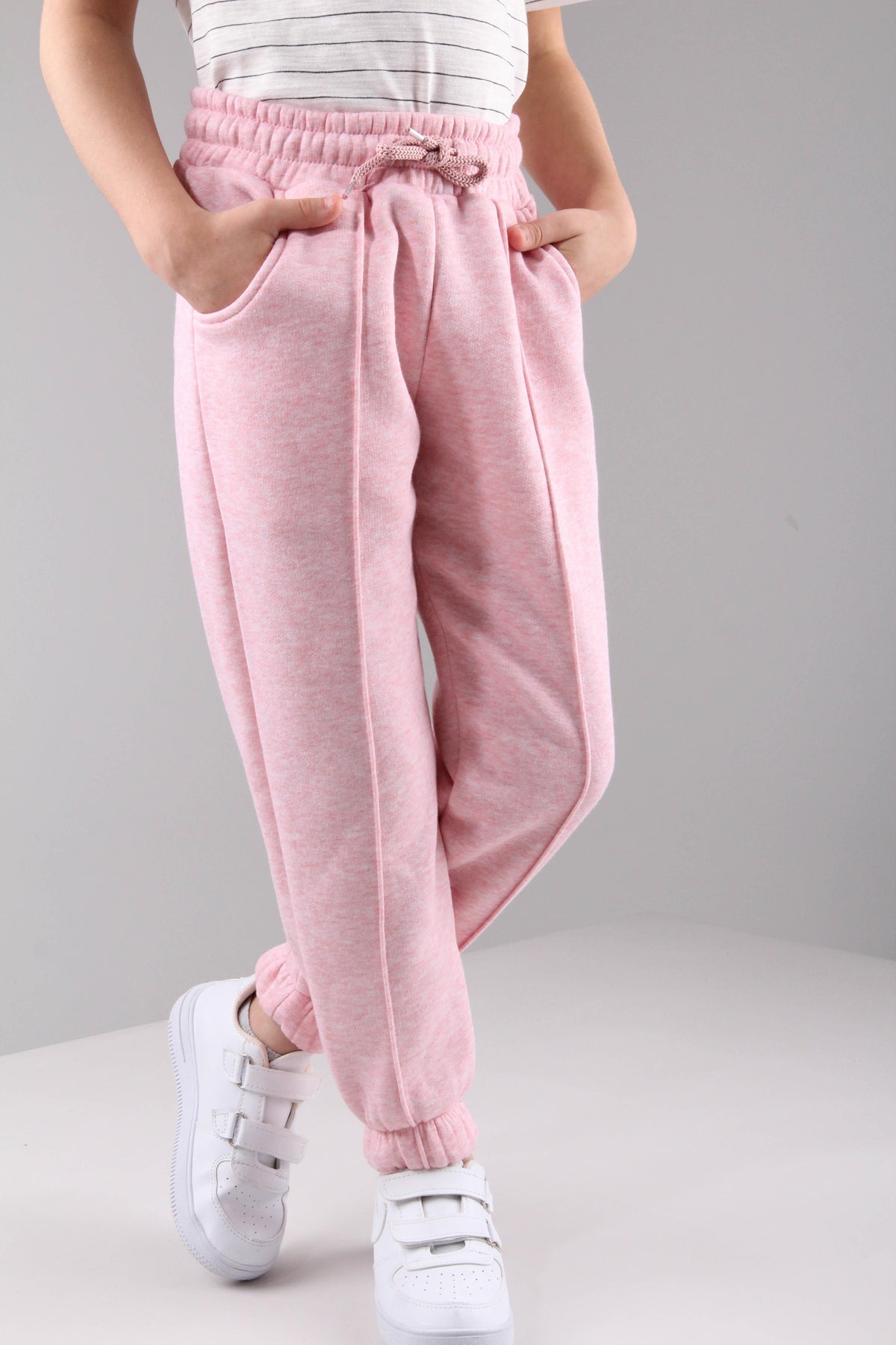 Lastikli İçi Polarlı Cepli Rahat Unisex Çocuk Eşofman Altı