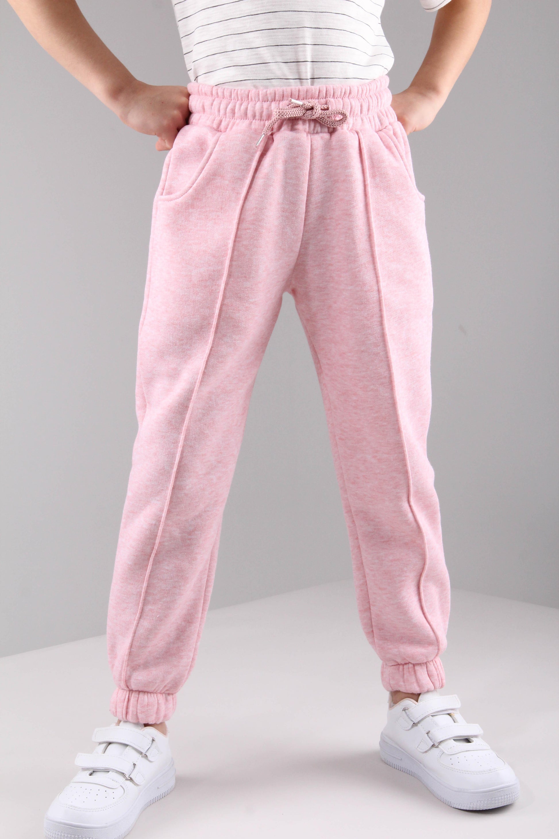 Lastikli İçi Polarlı Cepli Rahat Unisex Çocuk Eşofman Altı