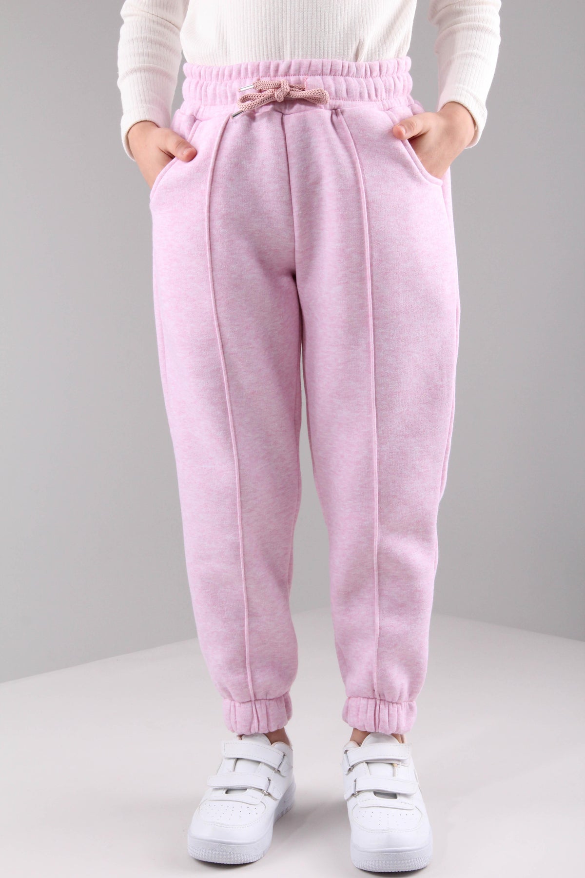 Lastikli İçi Polarlı Cepli Rahat Unisex Çocuk Eşofman Altı