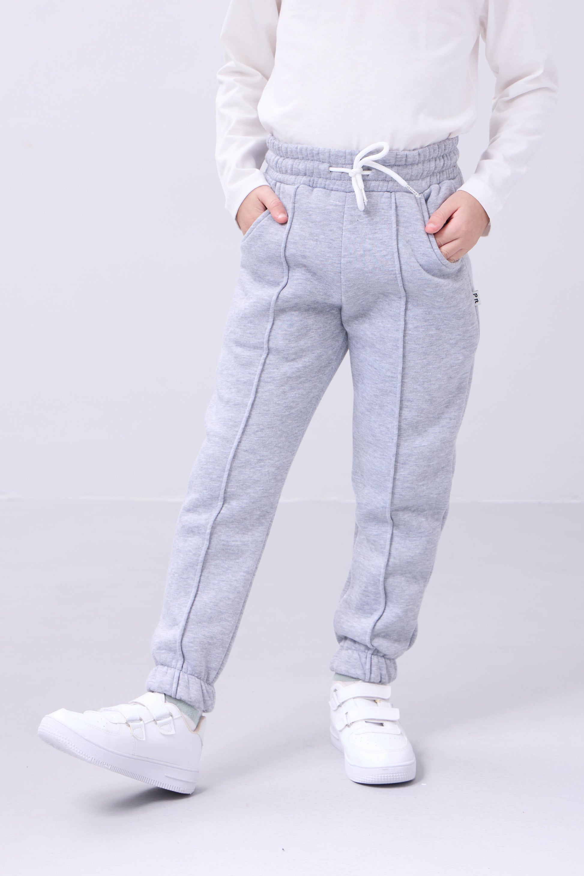 Lastikli İçi Polarlı Cepli Rahat Unisex Çocuk Eşofman Altı