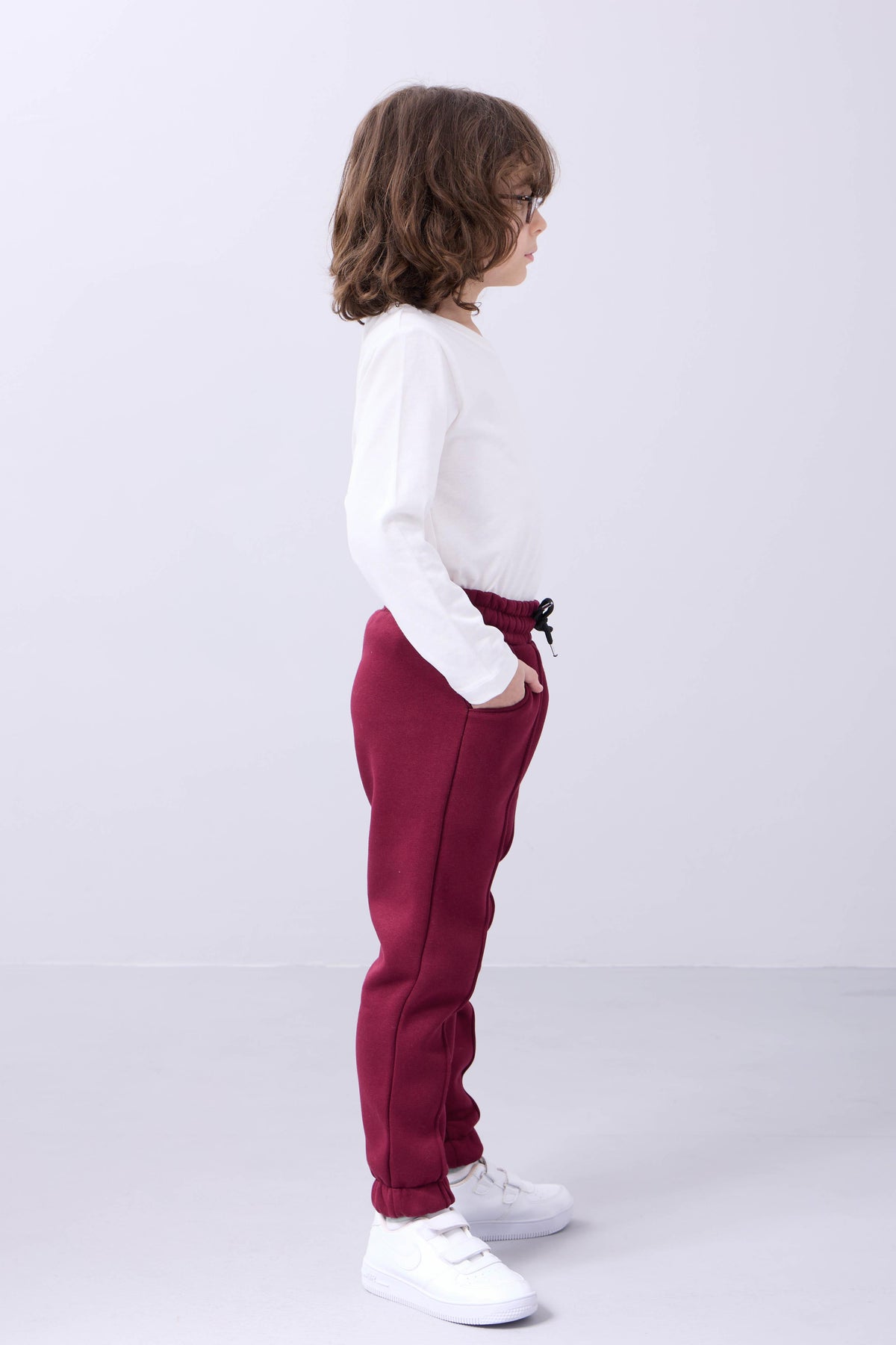 Lastikli İçi Polarlı Cepli Rahat Unisex Çocuk Eşofman Altı