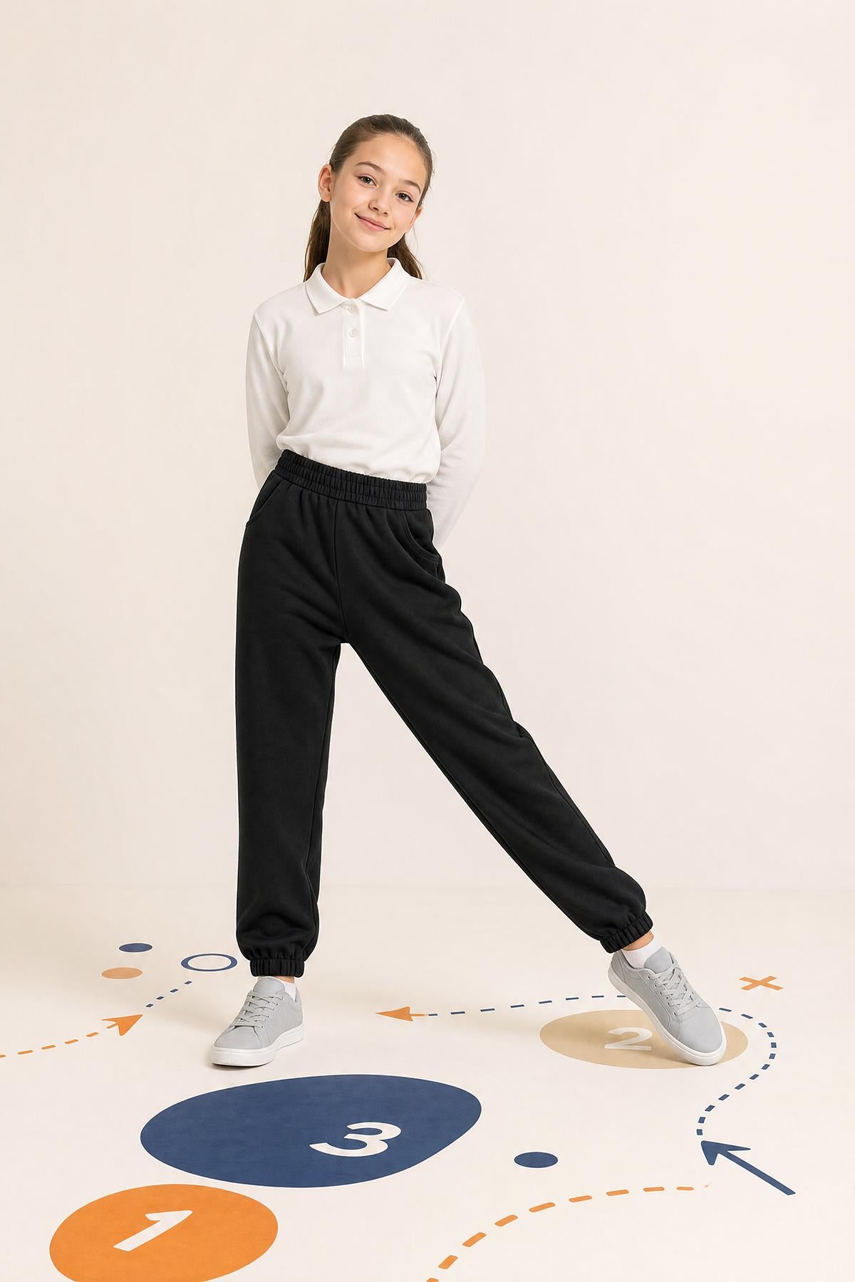 Lastikli Rahat Kesim Cepli Erkek ve Kız Çocuk Unisex Eşofman Altı
