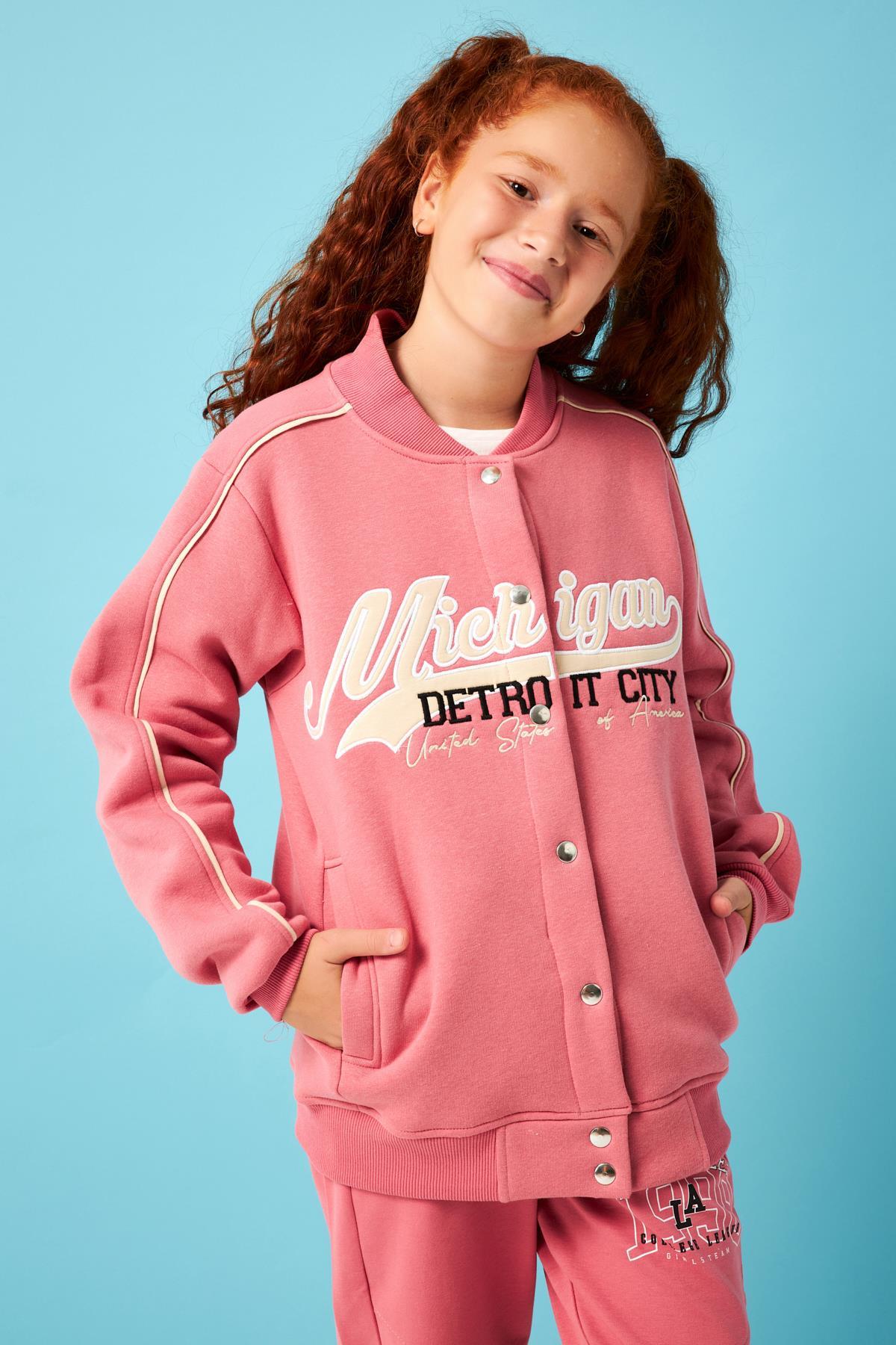 Michigan Nakış Detaylı Kız Çocuk Kolej Ceket