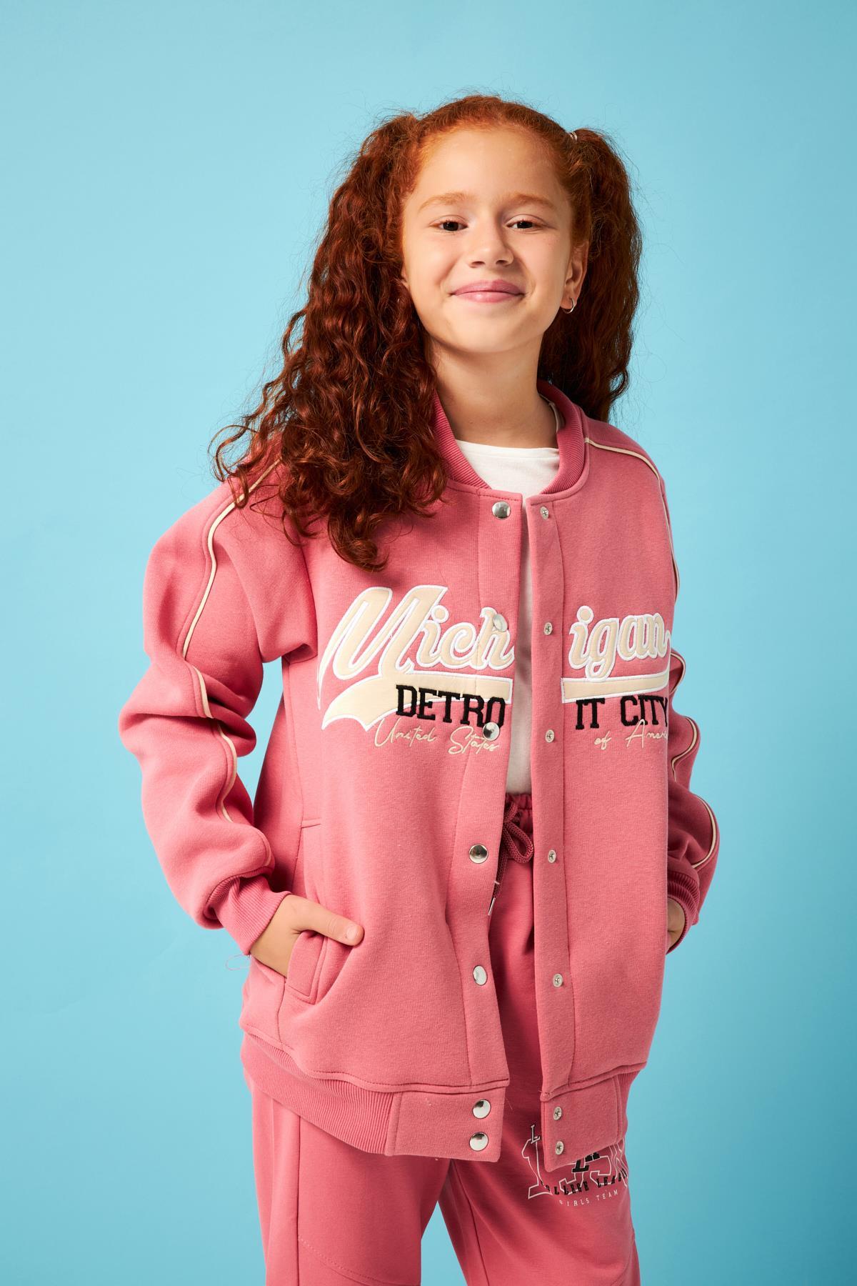 Michigan Nakış Detaylı Kız Çocuk Kolej Ceket