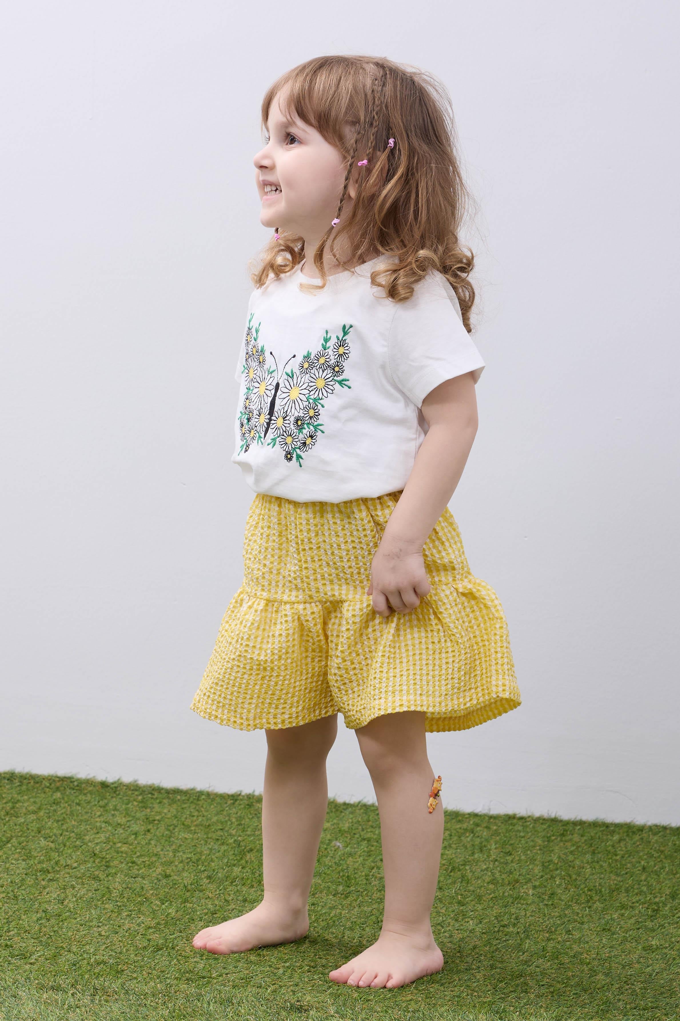 Nar Nakışlı Şortlu Kız Çocuk Takım