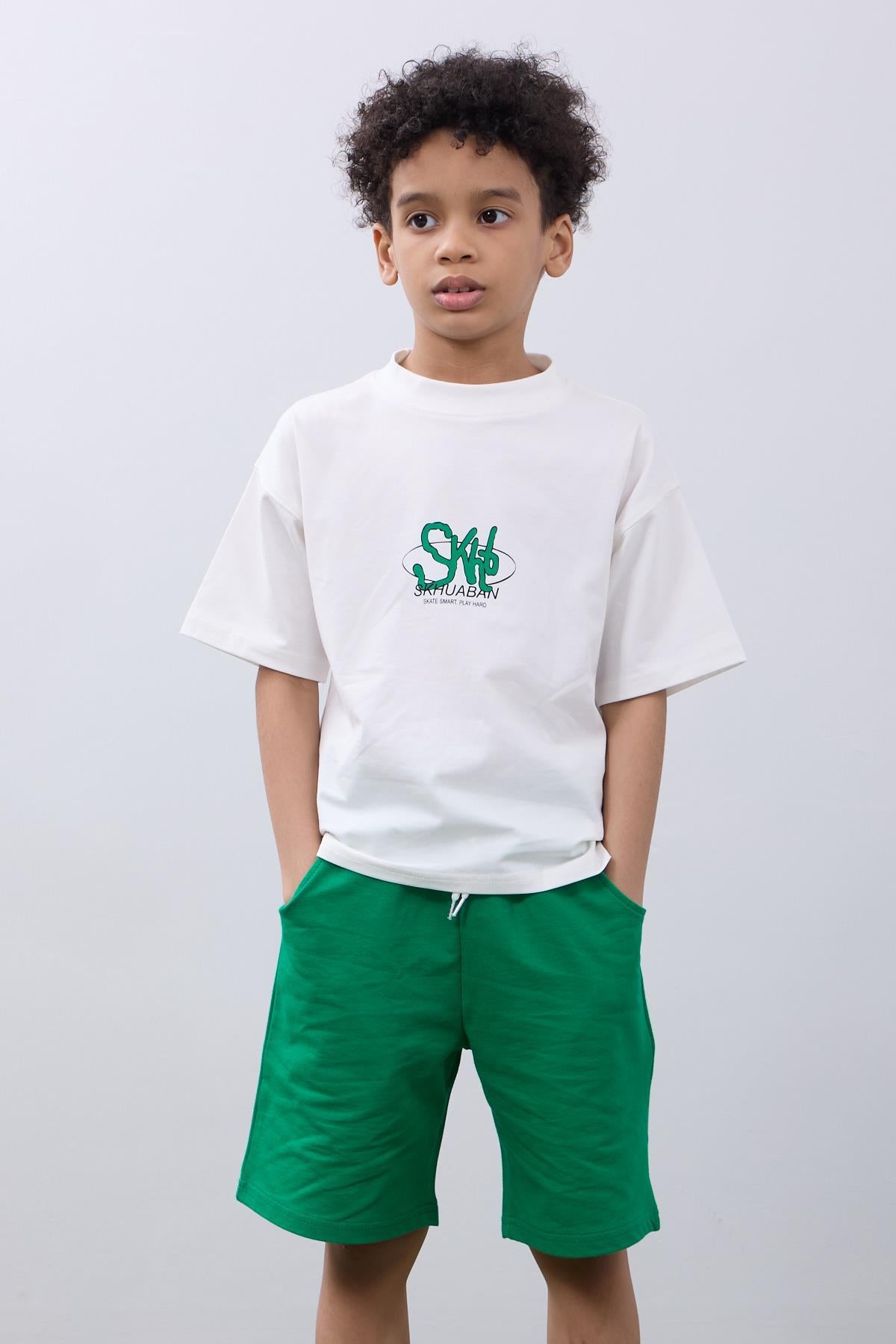 Oversize Erkek Çocuk Şort & Tişört Takım