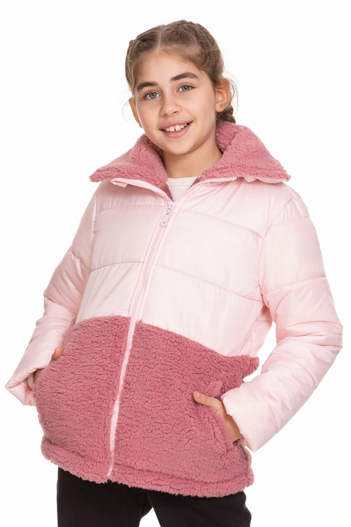 Peluşlu Kız Çocuk Şişme Mont