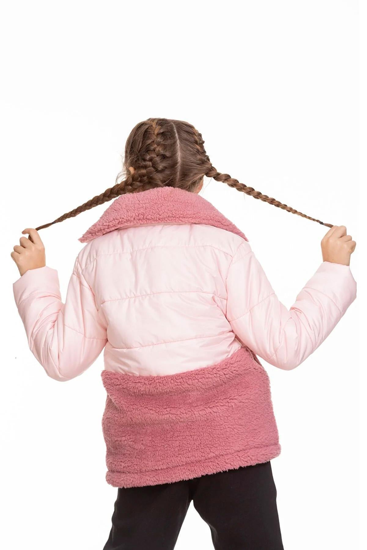 Peluşlu Kız Çocuk Şişme Mont