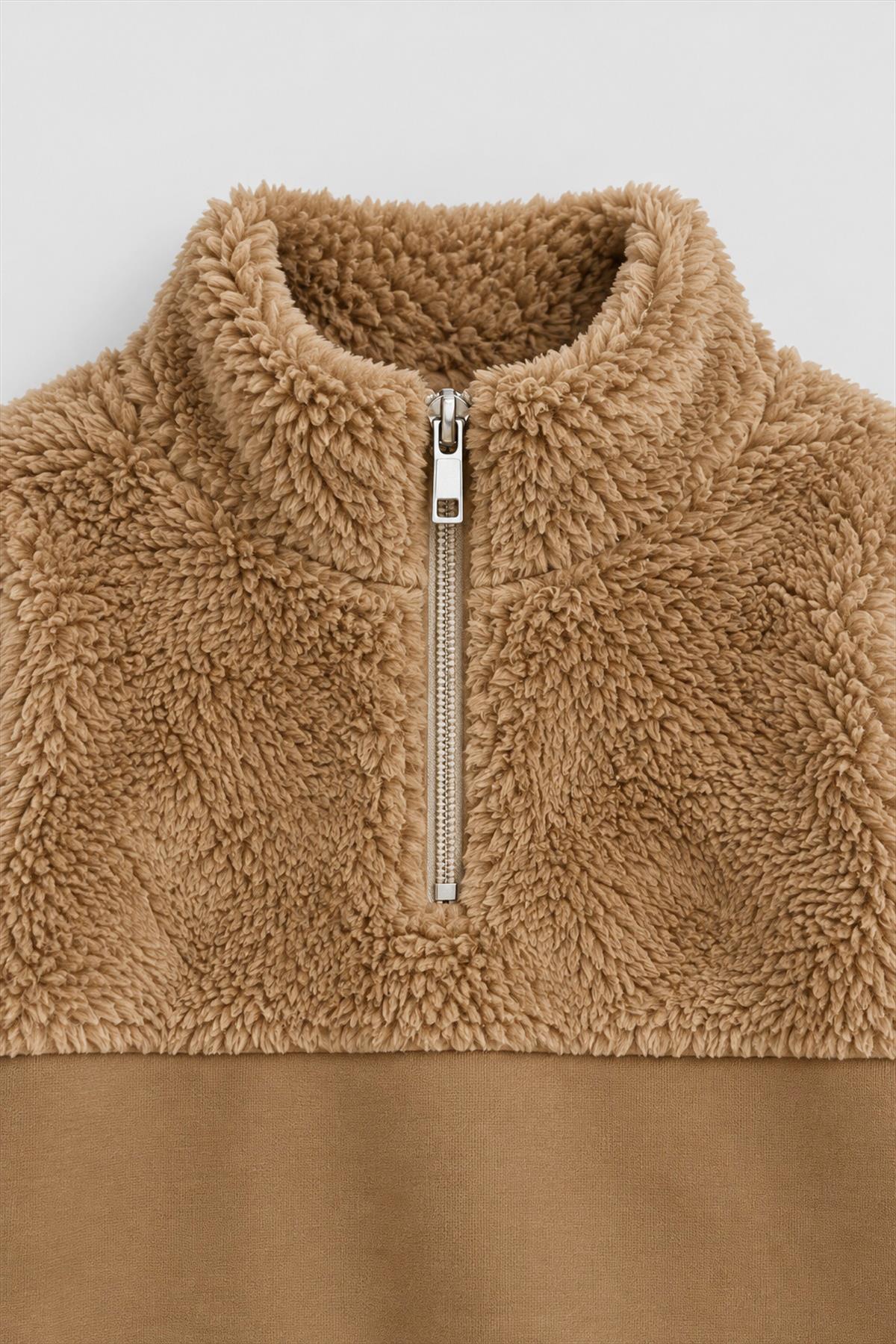 Unisex Çocuk Peluşlu Fermuarlı İçi Polarlı Eşofman Takımı
