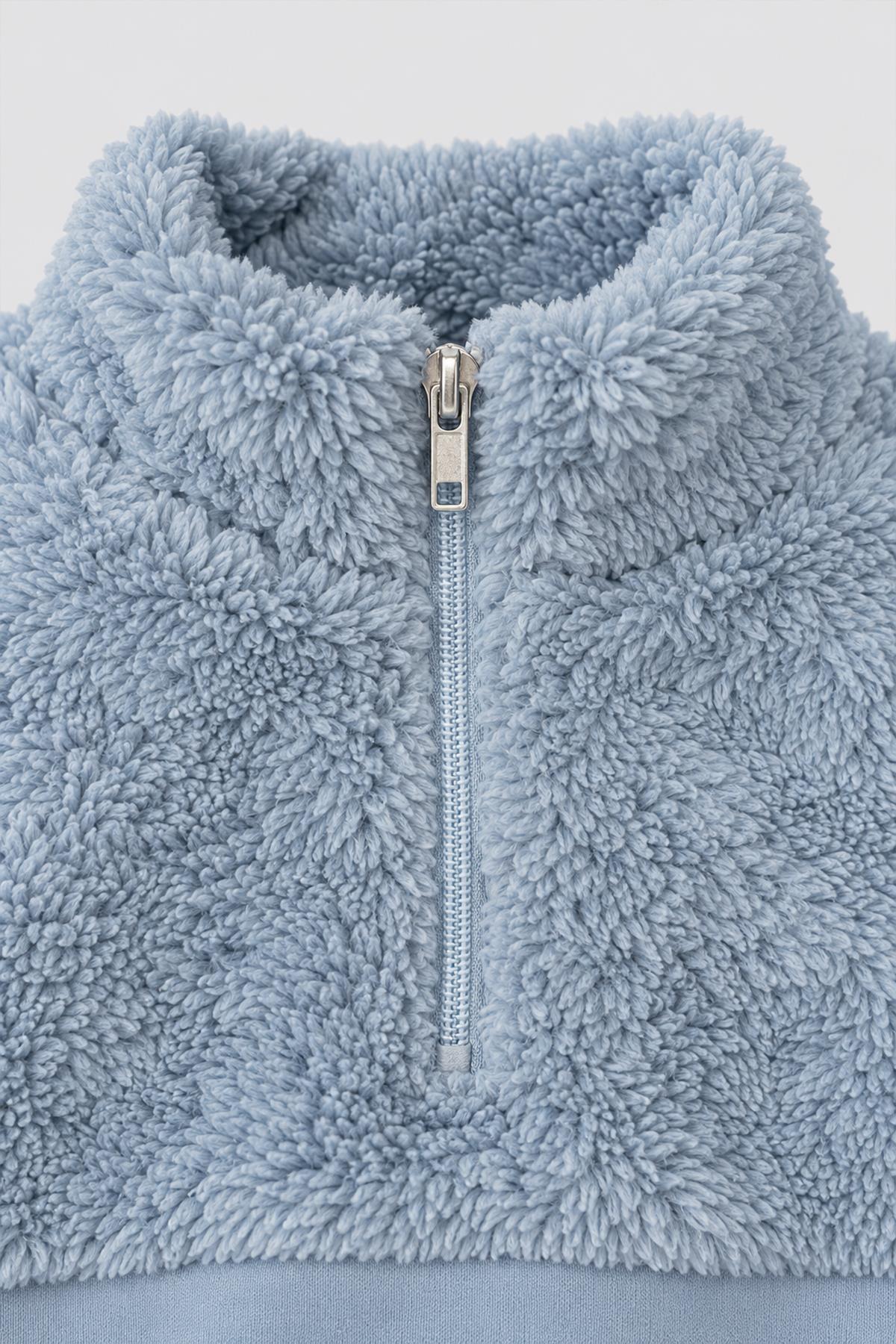 Unisex Çocuk Peluşlu Fermuarlı İçi Polarlı Eşofman Takımı
