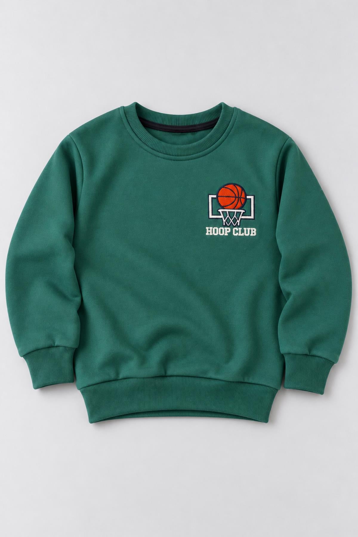 Erkek Çocuk 2'li Baskı ve Nakış Detaylı Kışlık Sweatshirt