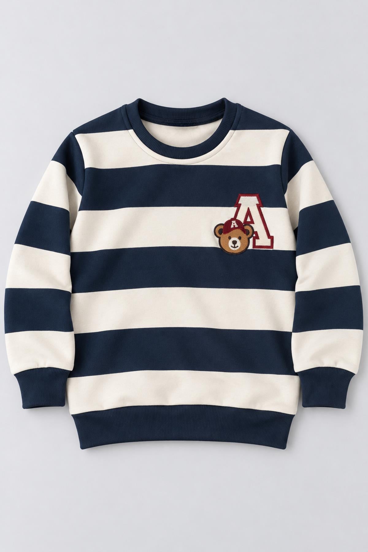 Erkek Çocuk 2'li Baskı ve Nakış Detaylı Kışlık Sweatshirt