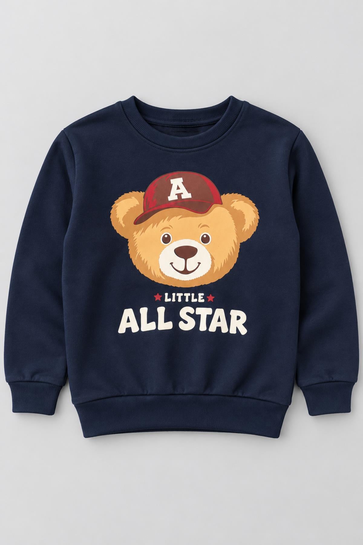 Erkek Çocuk 2'li Baskı ve Nakış Detaylı Kışlık Sweatshirt
