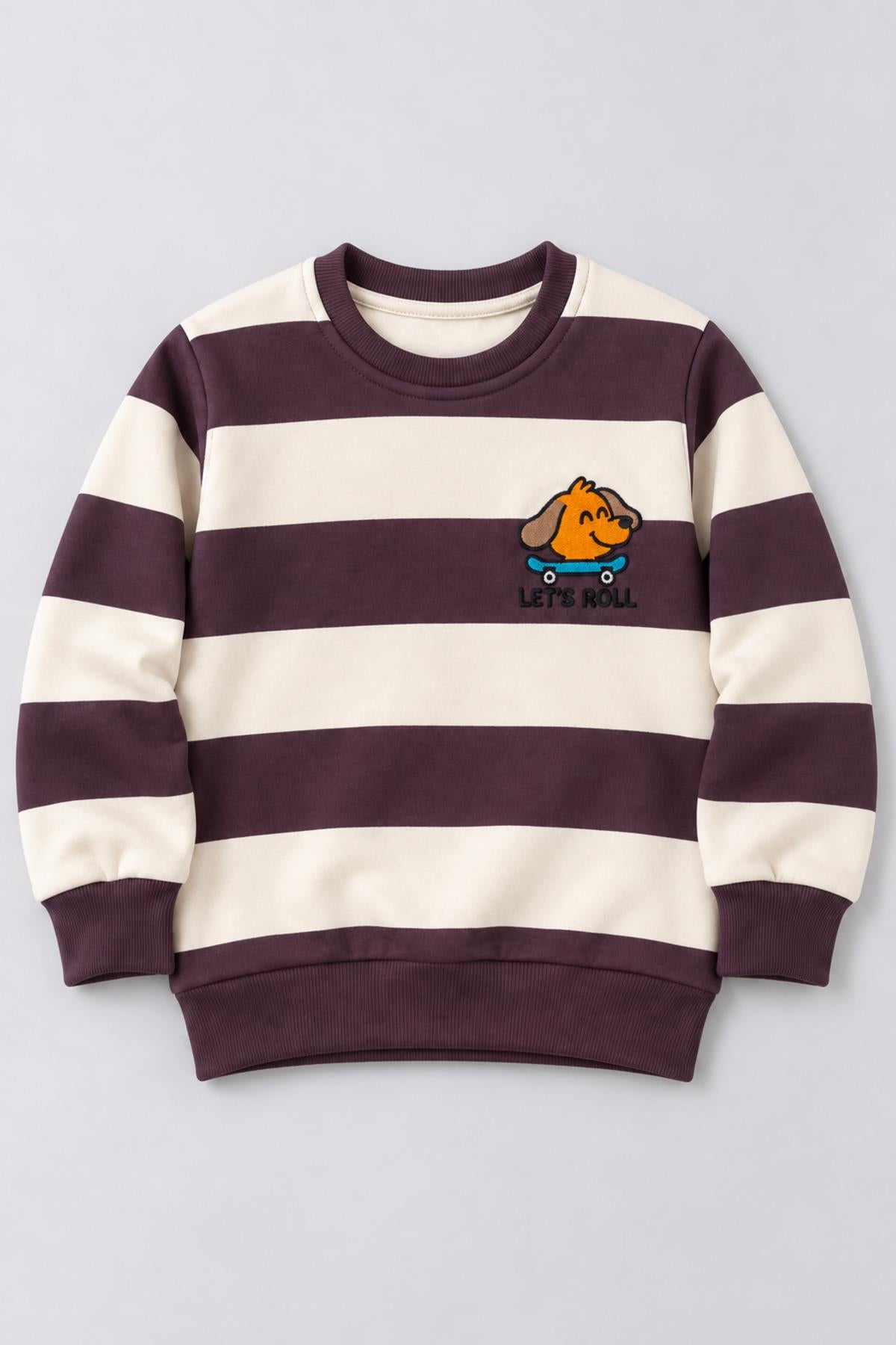 Erkek Çocuk 2'li Baskı ve Nakış Detaylı Kışlık Sweatshirt