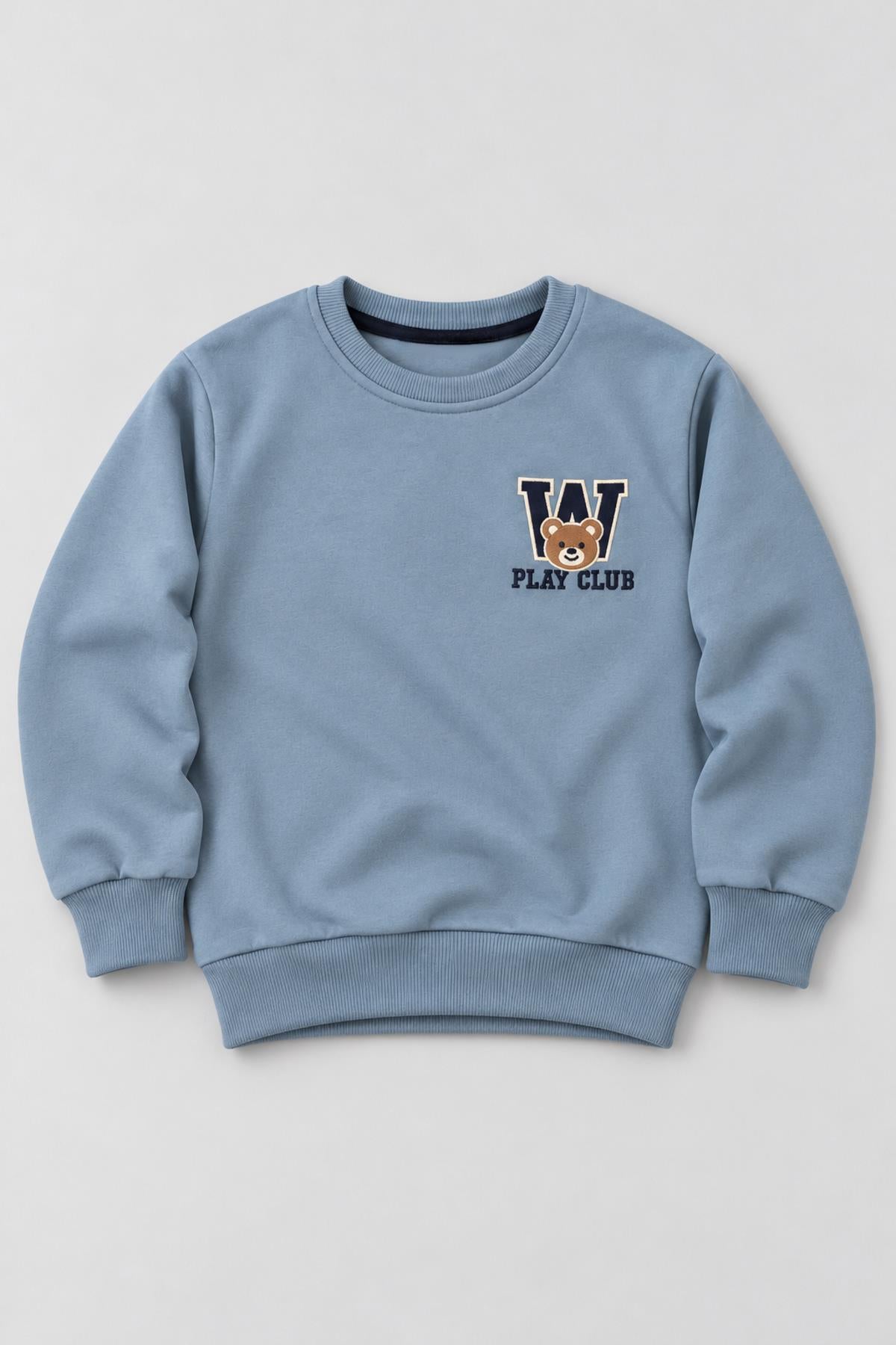 Erkek Çocuk 2'li Baskı ve Nakış Detaylı Kışlık Sweatshirt