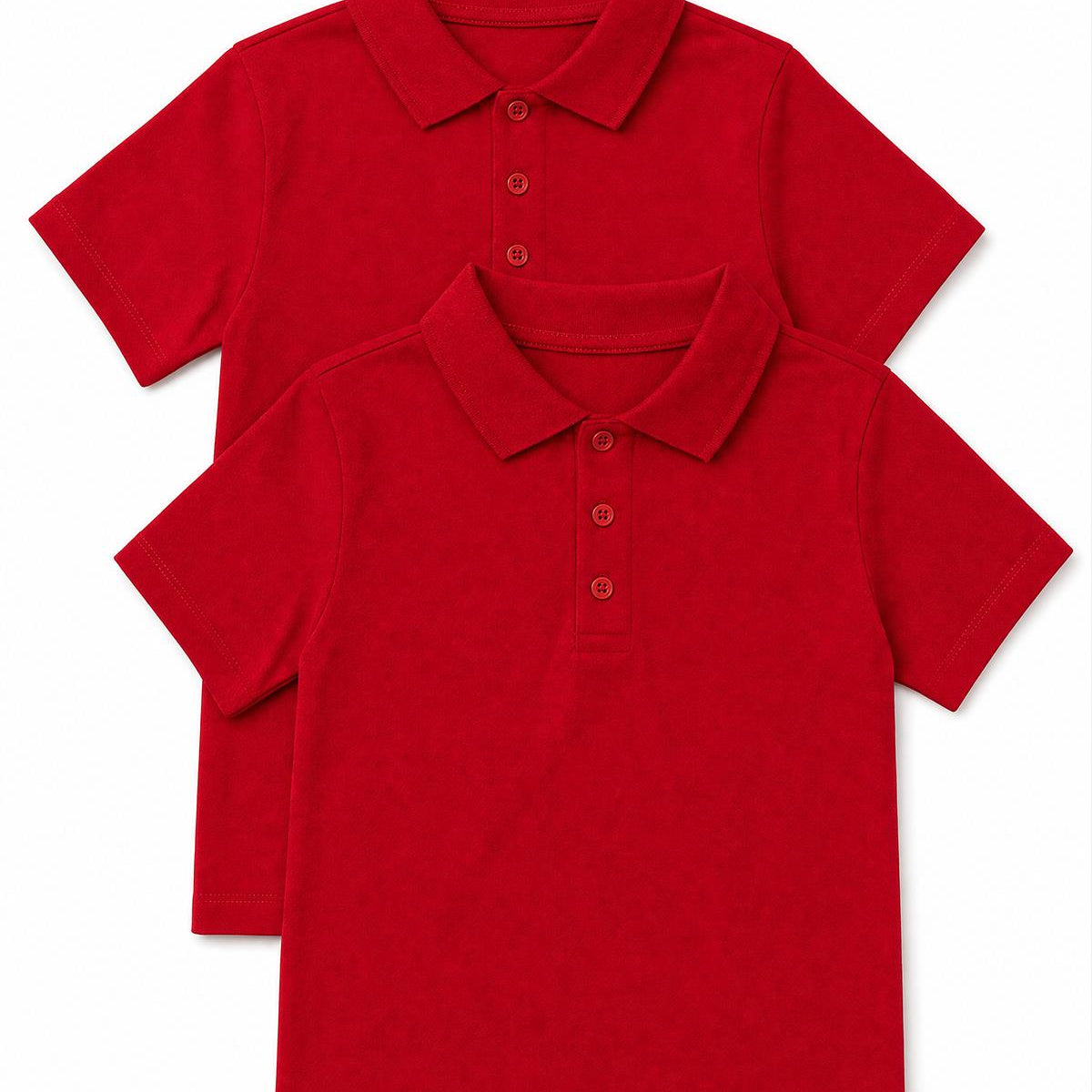 Unisex Çocuk 2’li Polo Yaka Kısa Kollu Okul Tişörtü