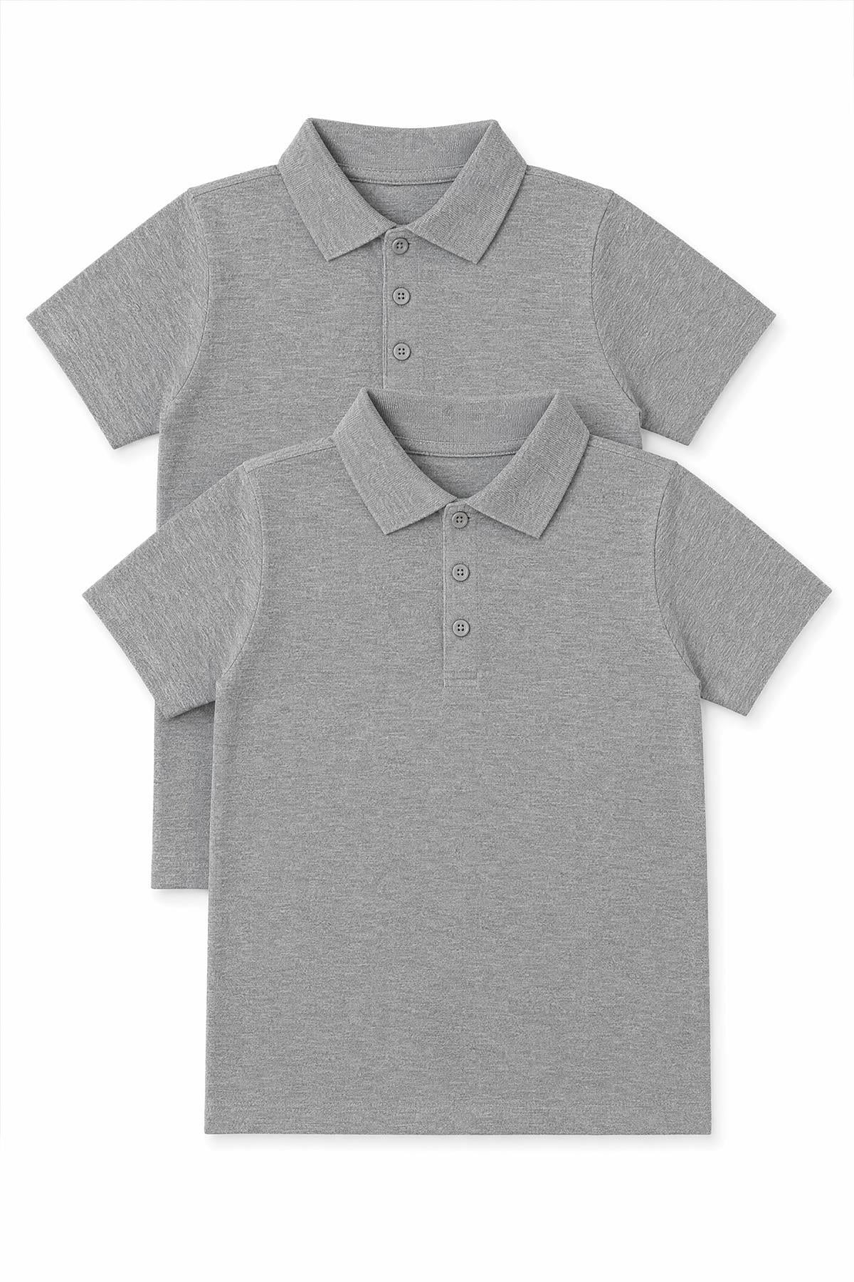 Unisex Çocuk 2’li Polo Yaka Kısa Kollu Okul Tişörtü