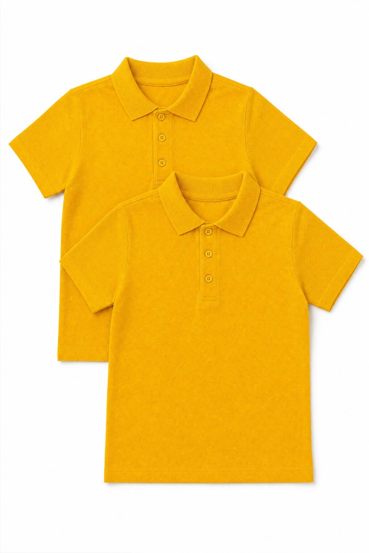 Unisex Çocuk 2’li Polo Yaka Kısa Kollu Okul Tişörtü