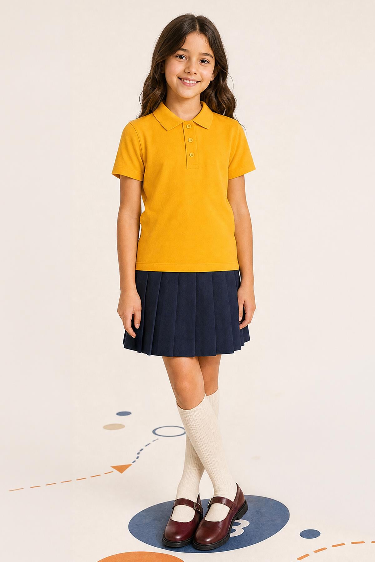 Unisex Çocuk 2’li Polo Yaka Kısa Kollu Okul Tişörtü