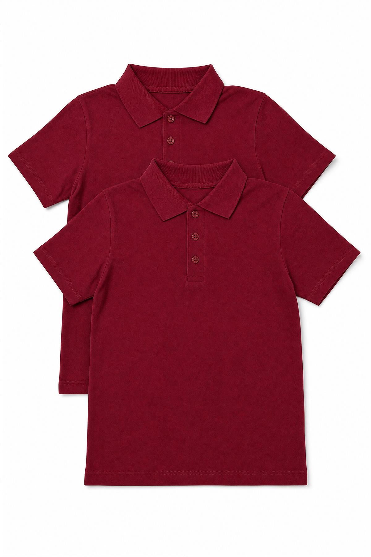 Unisex Çocuk 2’li Polo Yaka Kısa Kollu Okul Tişörtü