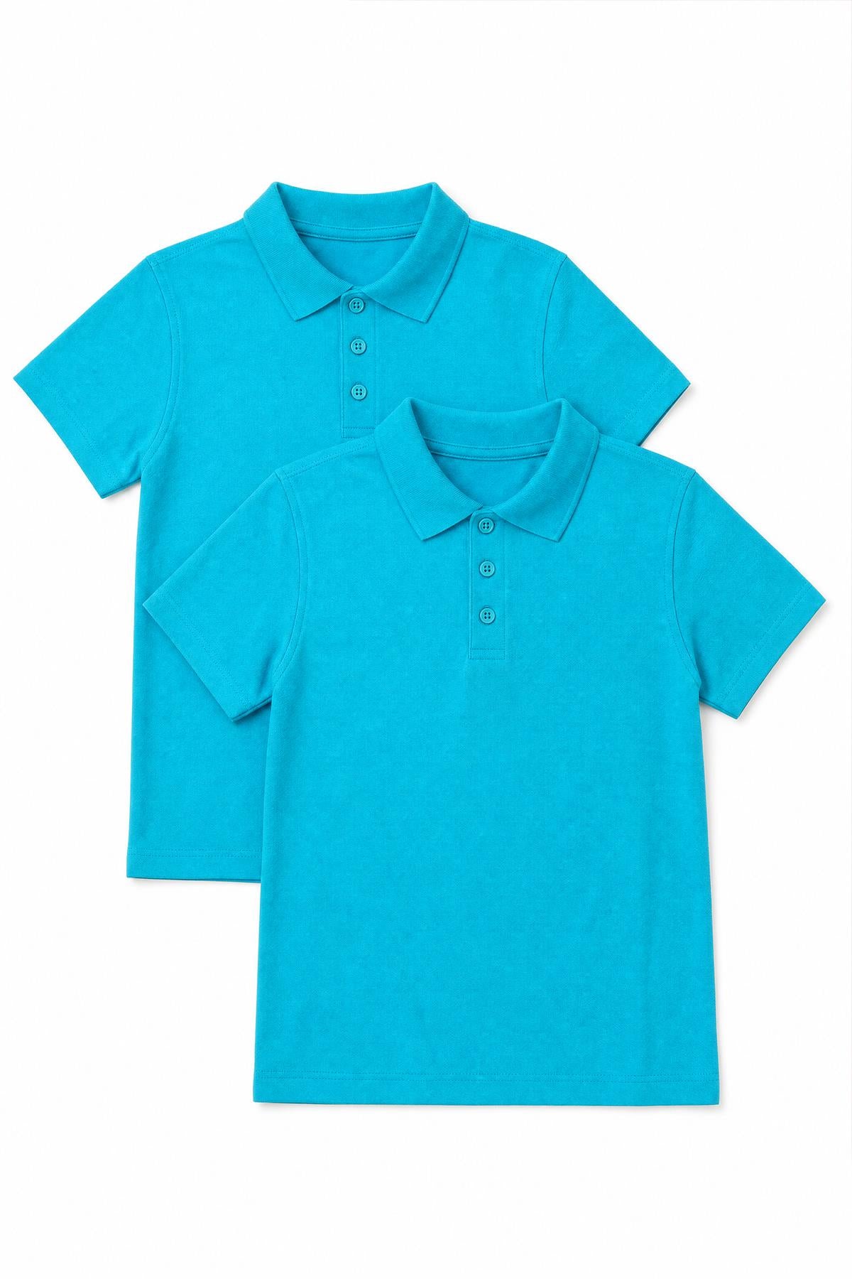 Unisex Çocuk 2’li Polo Yaka Kısa Kollu Okul Tişörtü