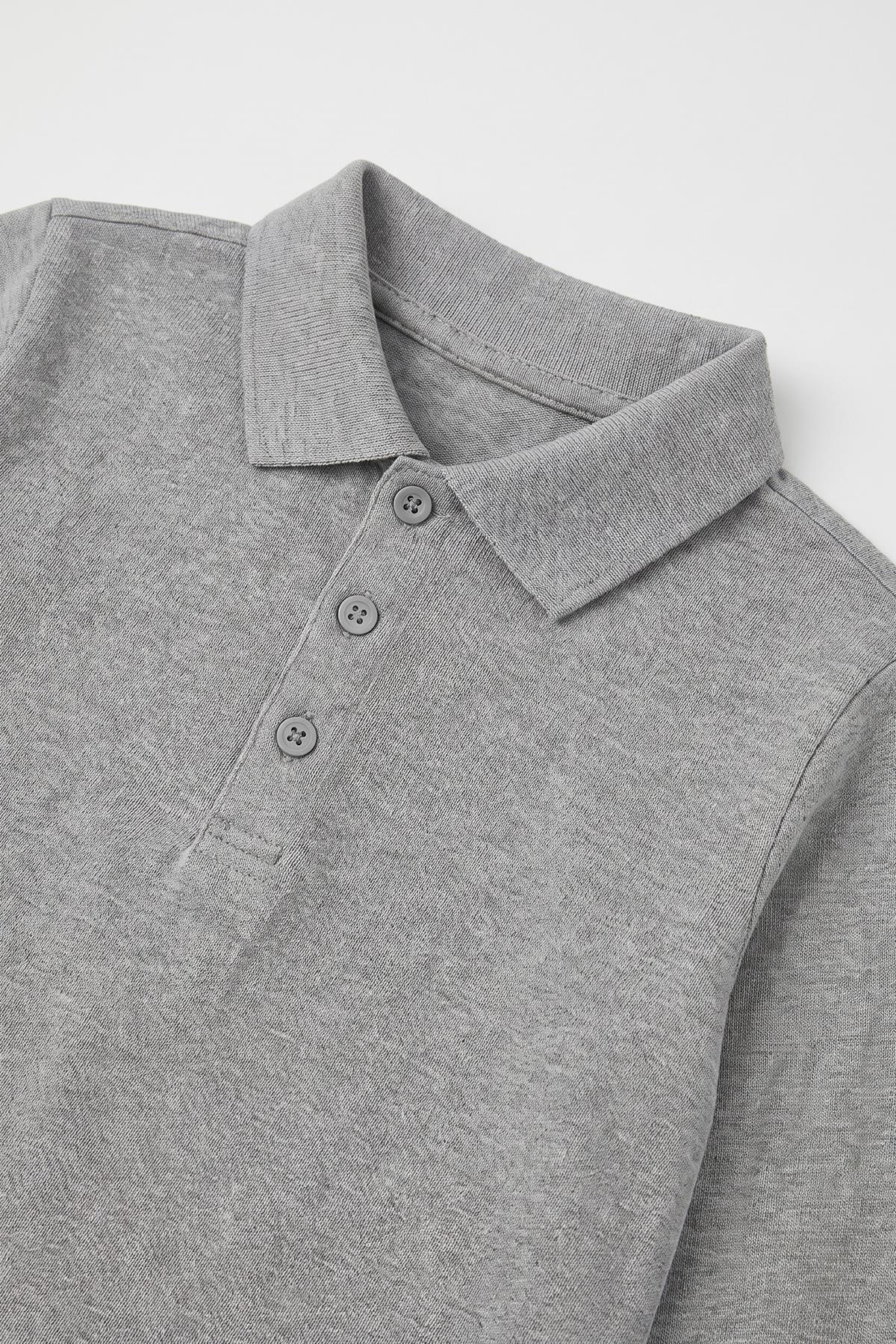 Unisex Çocuk 2'li Uzun Kollu Polo Yaka Okul Tişörtü