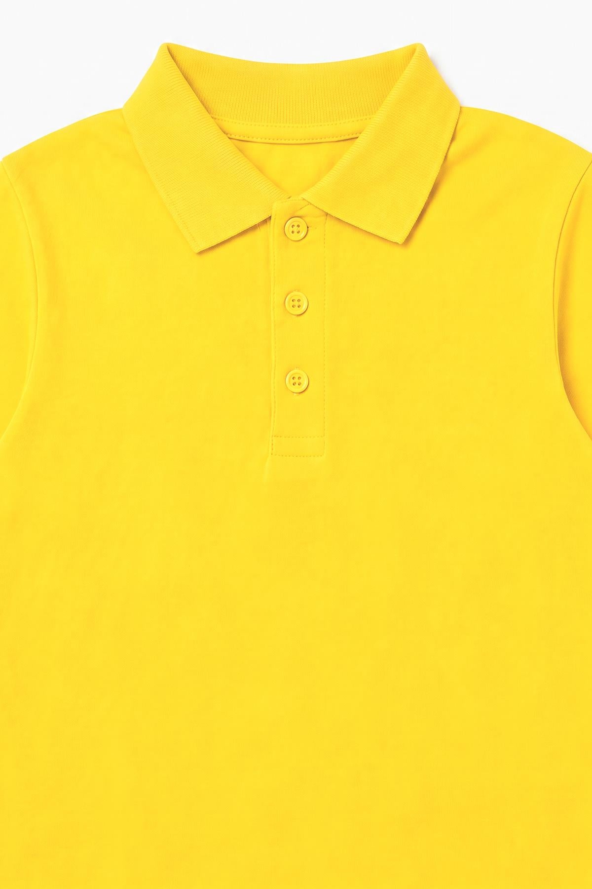 Unisex Çocuk 2'li Uzun Kollu Polo Yaka Okul Tişörtü