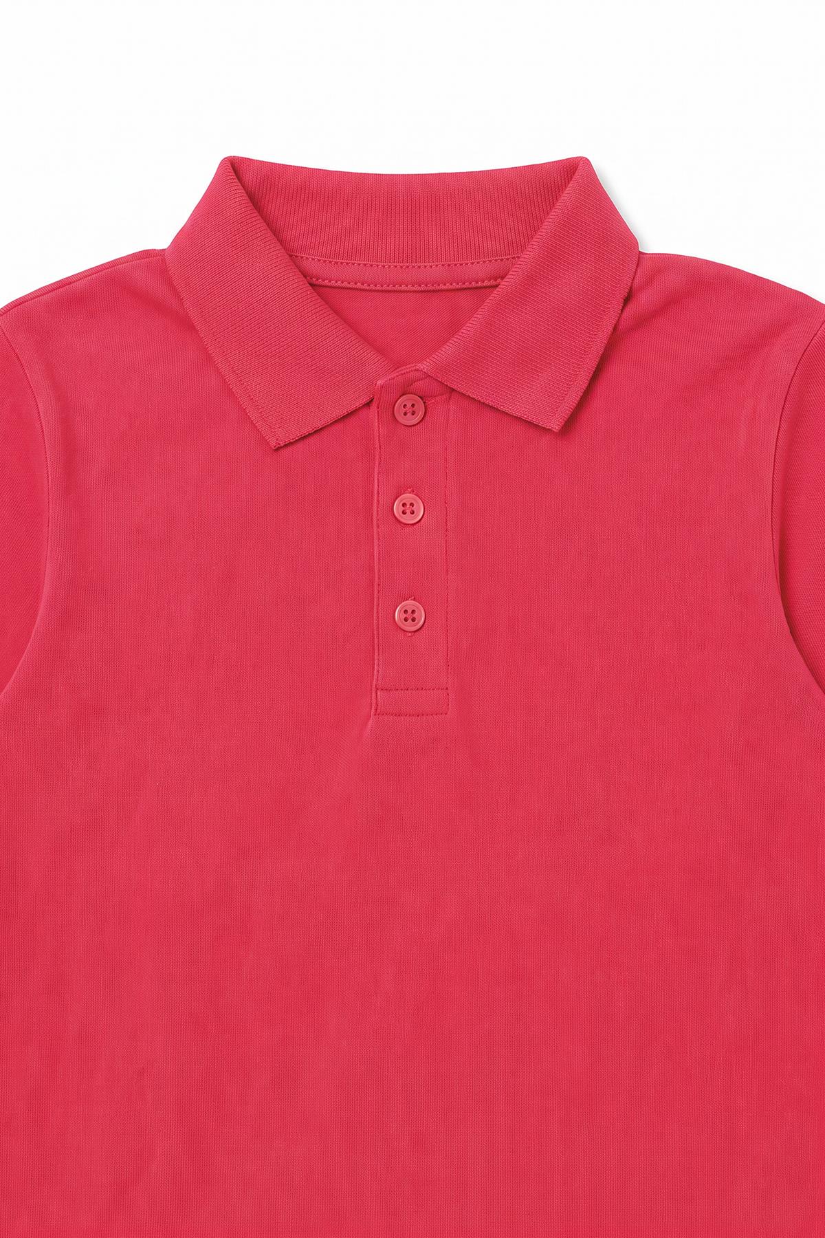 Unisex Çocuk 2'li Uzun Kollu Polo Yaka Okul Tişörtü