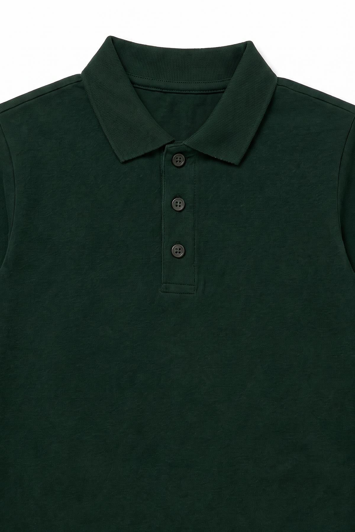 Unisex Çocuk 2'li Uzun Kollu Polo Yaka Okul Tişörtü