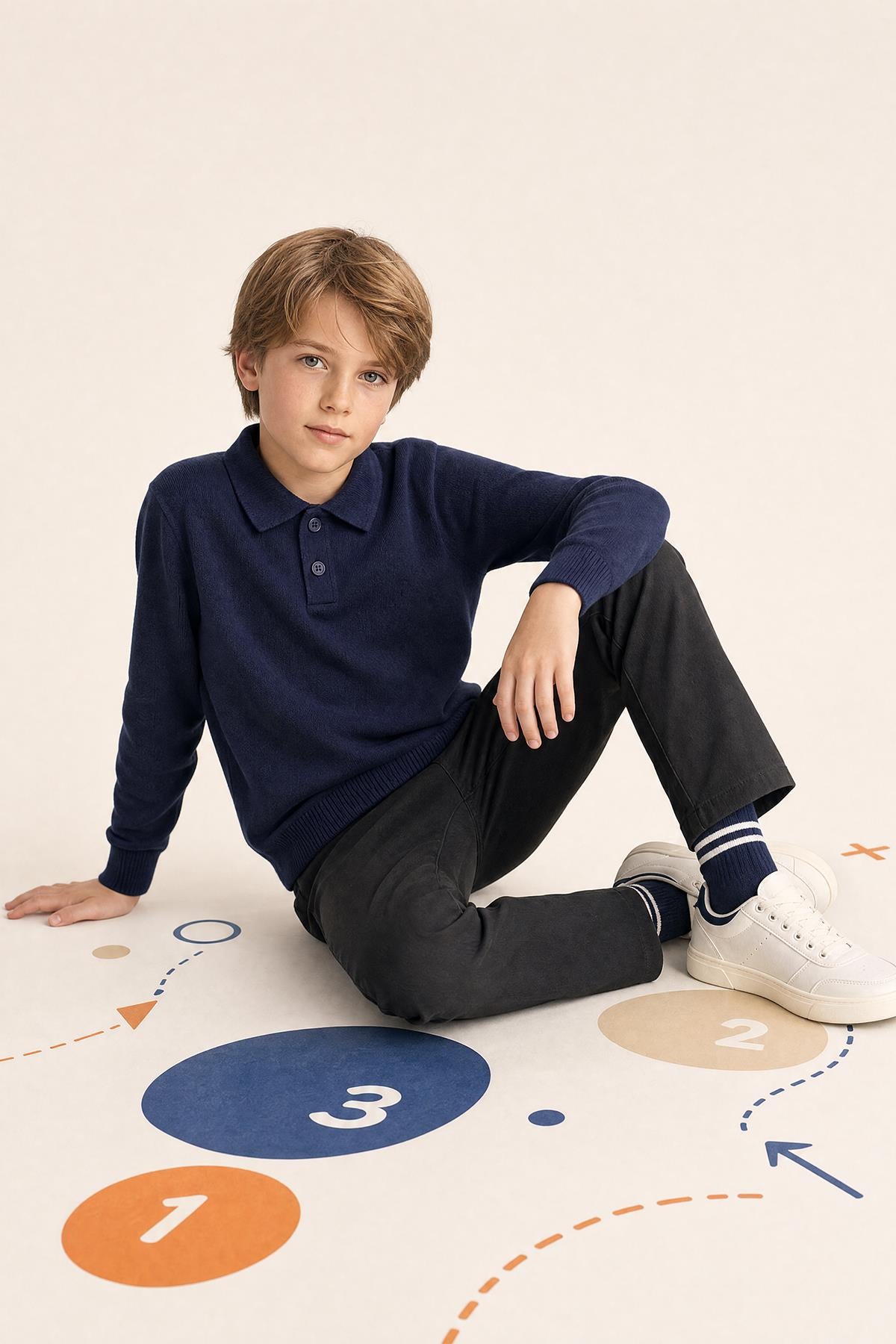 Unisex Polo Yaka Triko Kazak