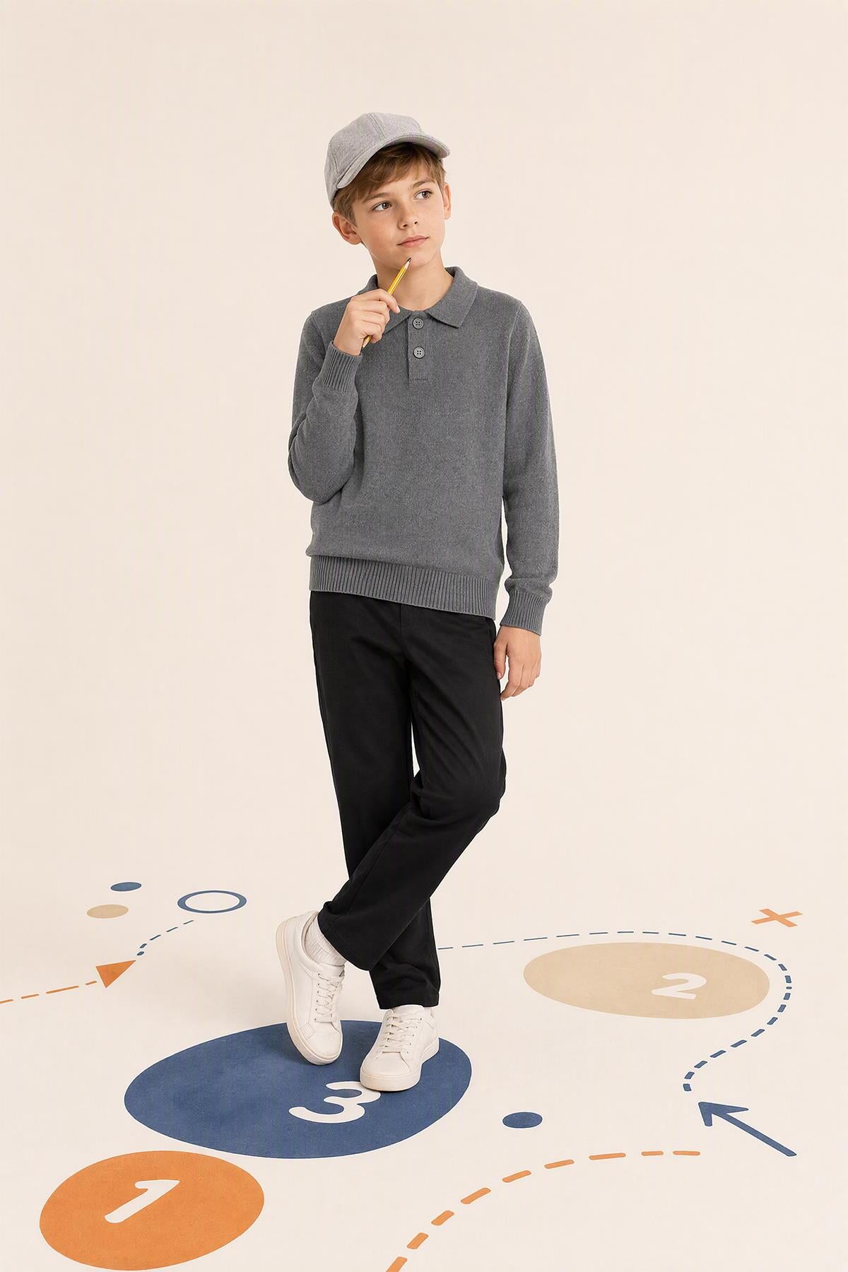 Unisex Polo Yaka Triko Kazak