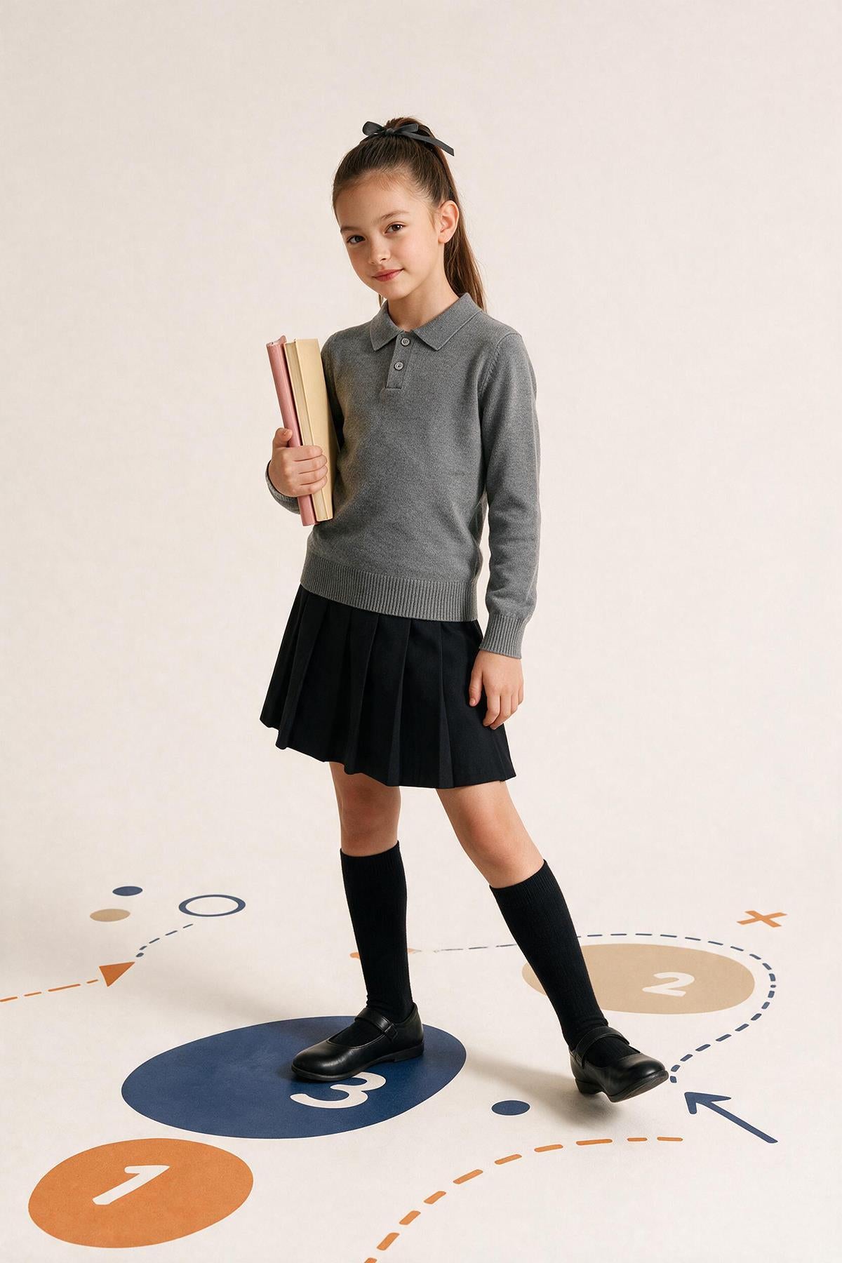 Unisex Polo Yaka Triko Kazak