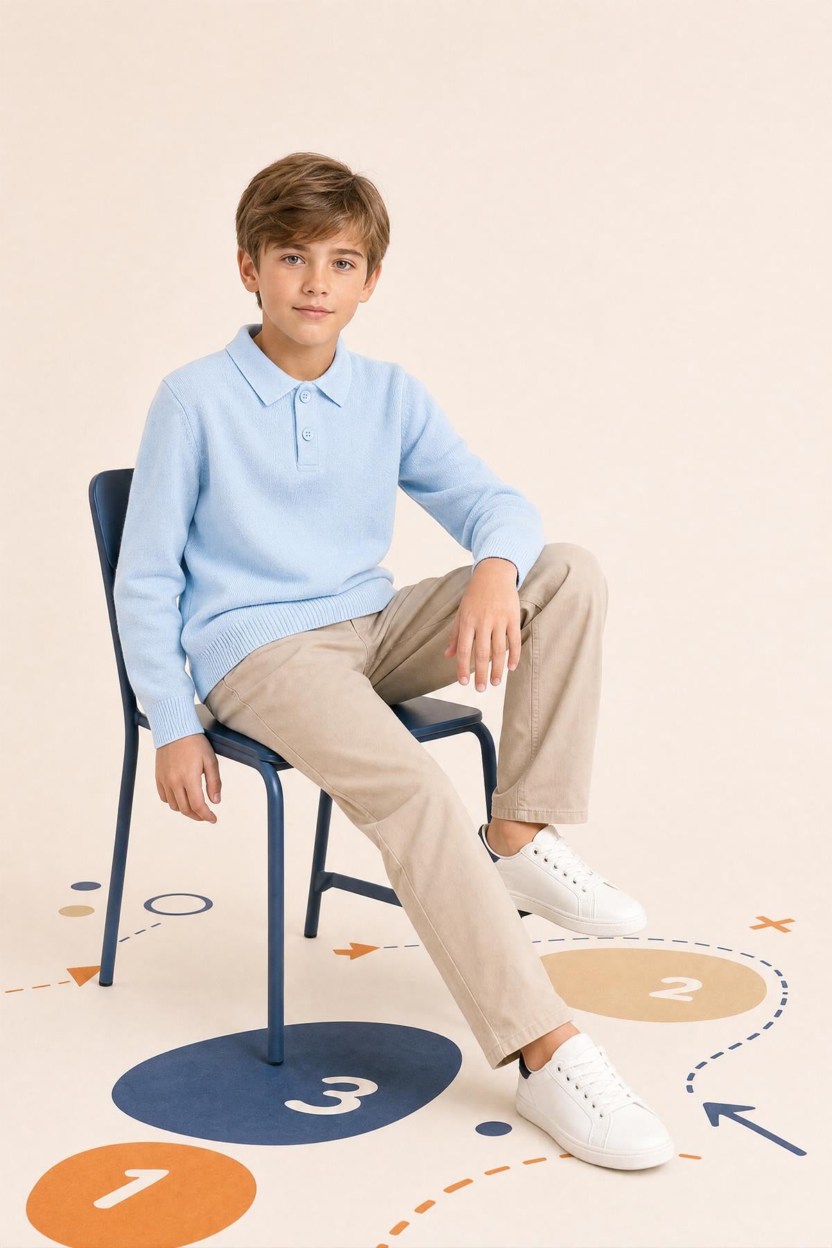 Unisex Polo Yaka Triko Kazak