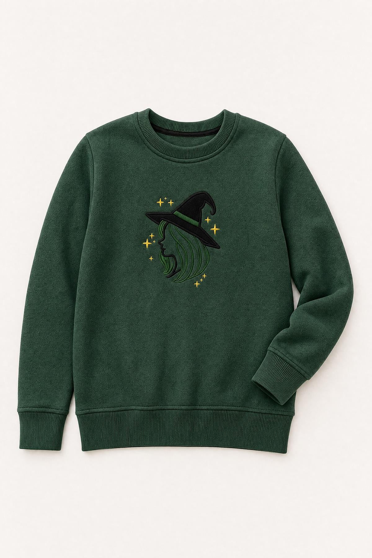 Kız Çocuk Aplike Nakışlı Bisiklet Yaka 2'li Sweatshirt