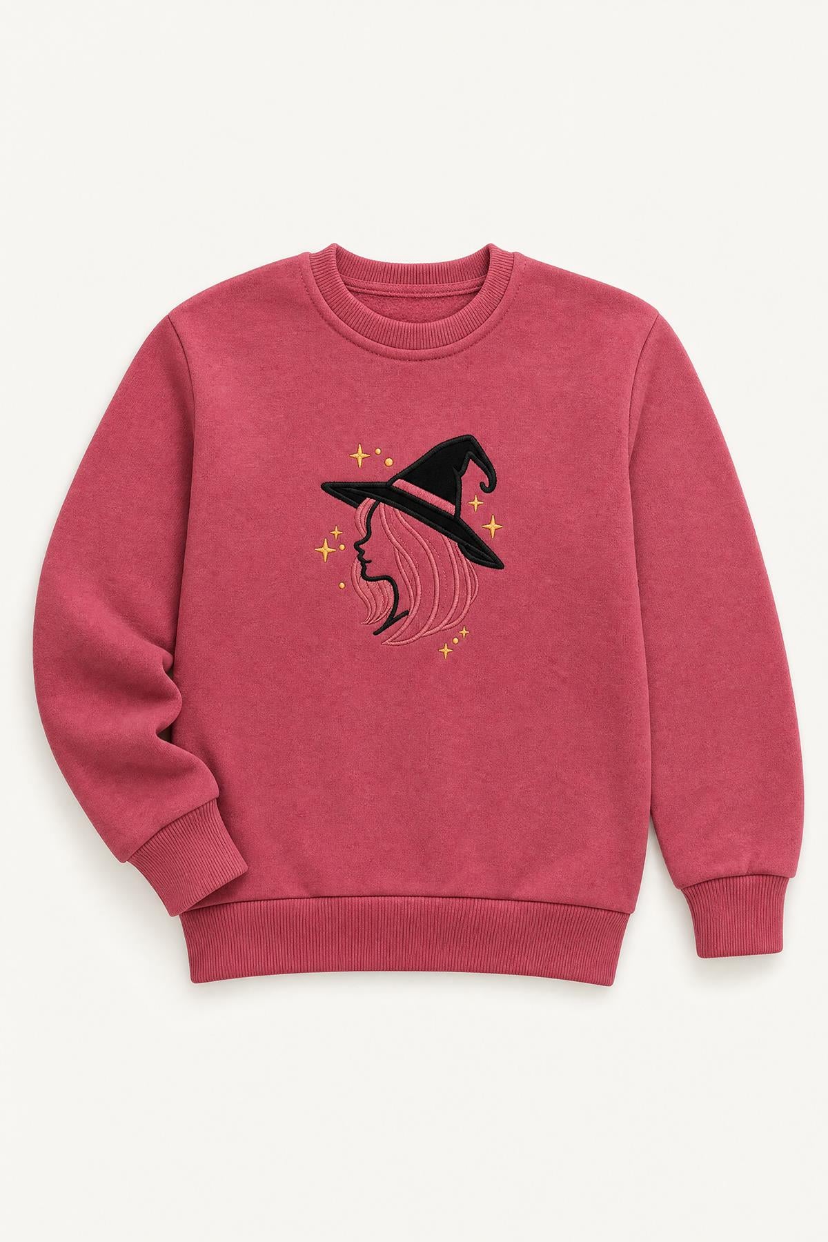 Kız Çocuk Aplike Nakışlı Bisiklet Yaka 2'li Sweatshirt